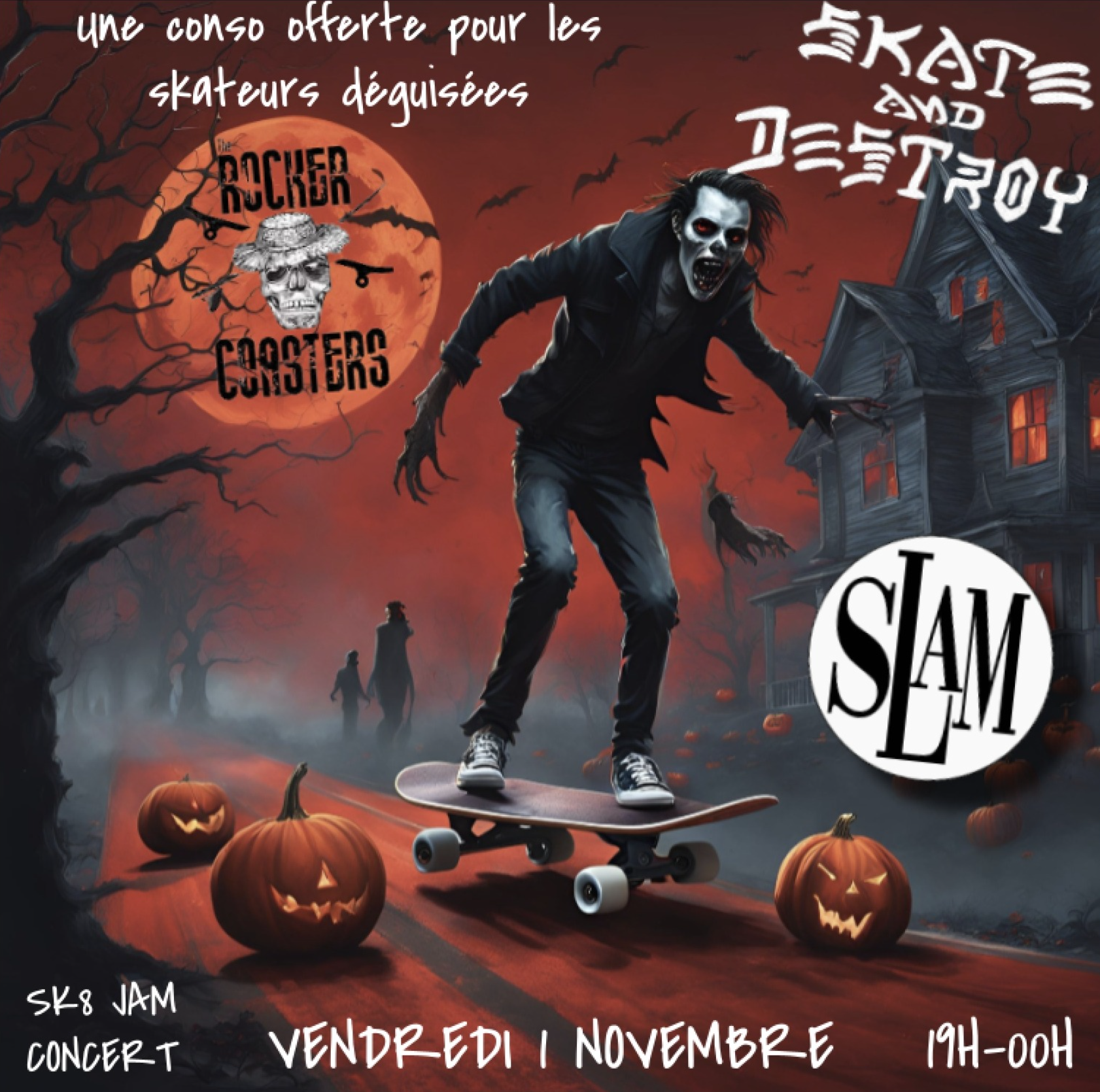 SKATE & DESTROY SPECIAL HALLOWEEN / THE ROCKER COASTERS (GRATUIT)