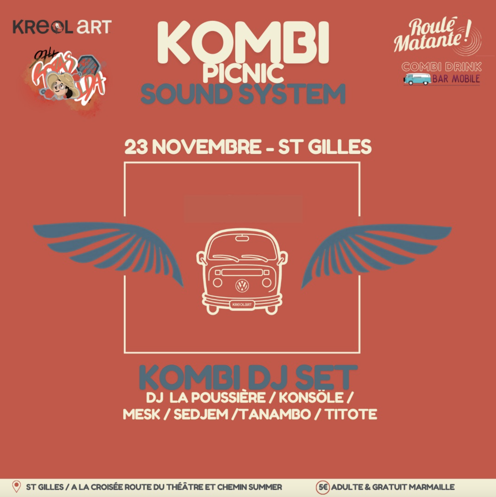 KOMBI PIC NIC / DJ LA POUSSIÈRE + KONSÖLE + MESK + SEDJEM + TANAMBO + TITOTE (5€)