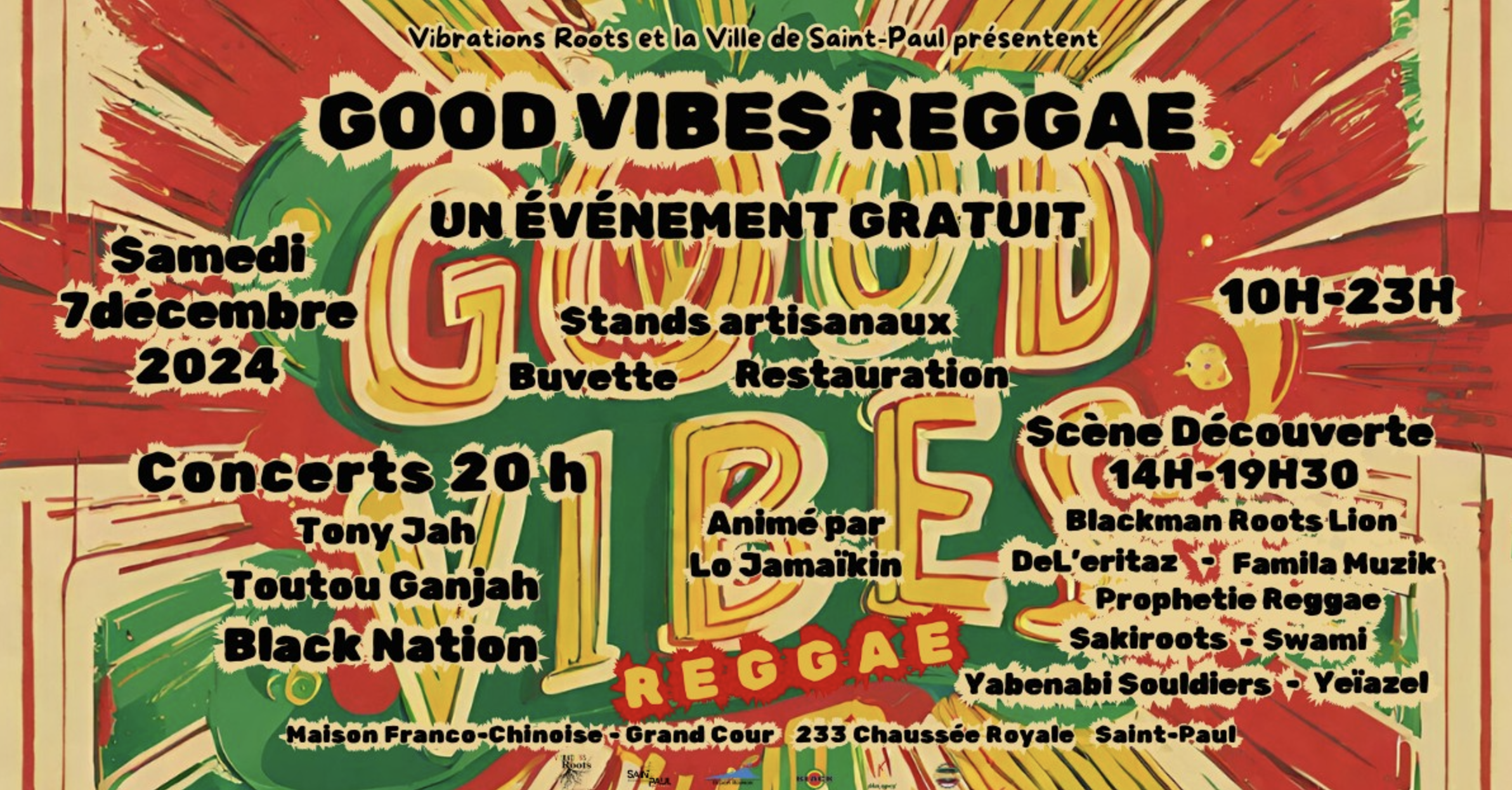 GOOD VIBES REGGAE / BLACK NATION + TOUTOU GANJAH + TONY KAH & MORE (GRATUIT)