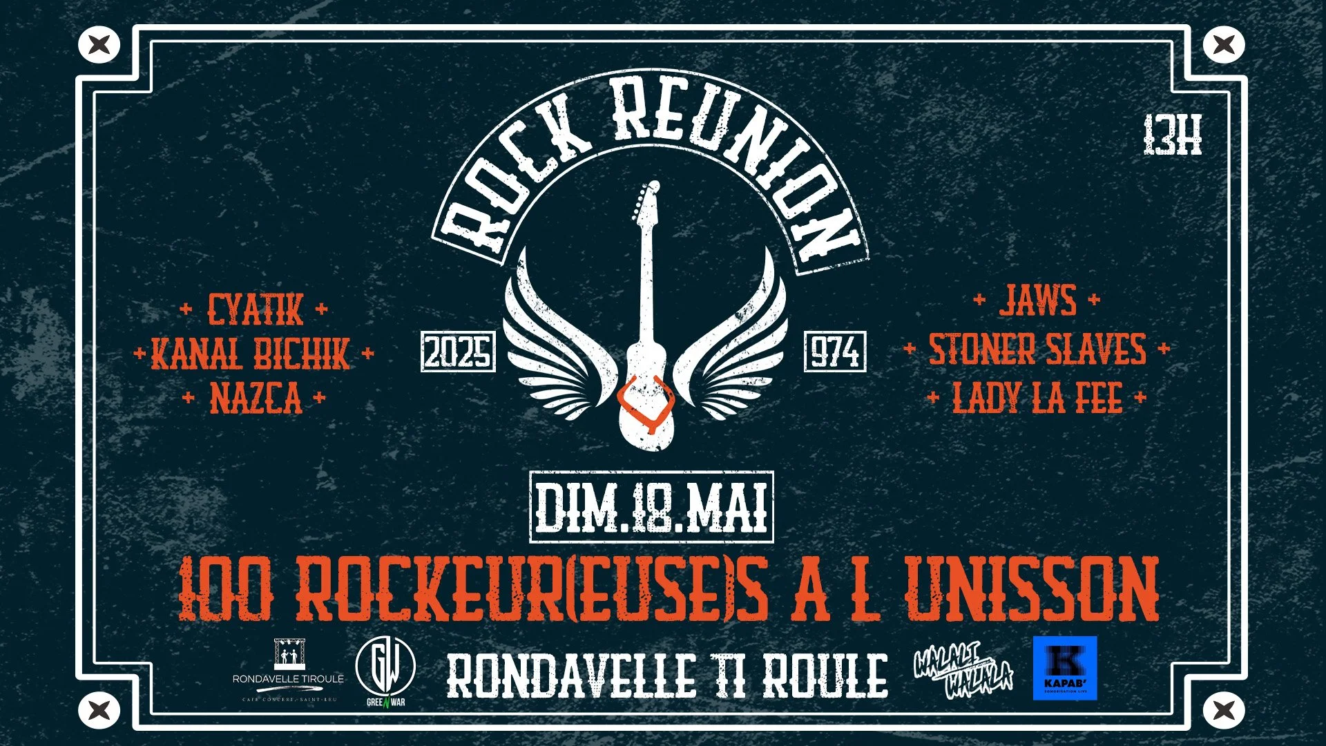 ROCK REUNION #4 / NAZCA + LADY LA FEE + KANAL BICHIK + JAWS + STONER SLAVES + CYATIK (GRATUIT)