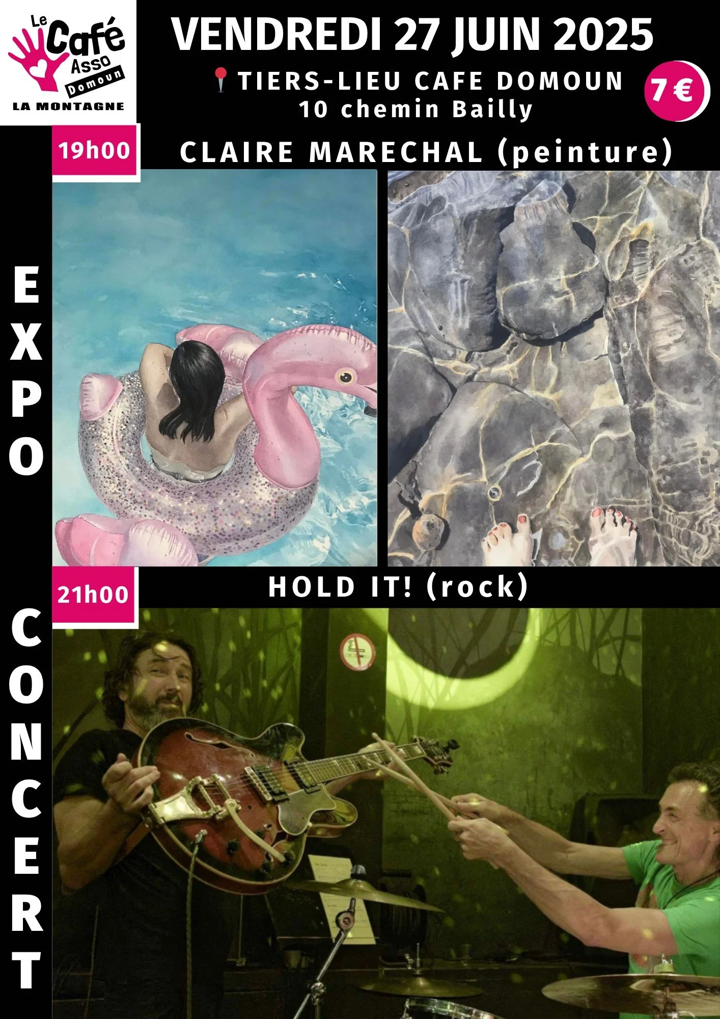 ROCK / HOLD IT ! + VERNISSAGE DE CLAIRE MARÉCHAL (7€)