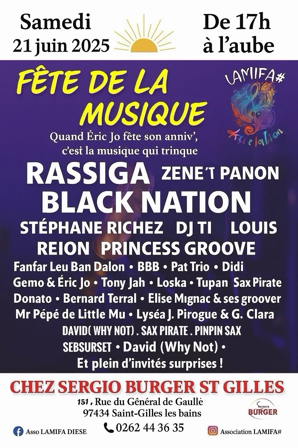 LA FÊTE DE LA MUSIQUE CHEZ SERGIO BURGER (GRATUIT)