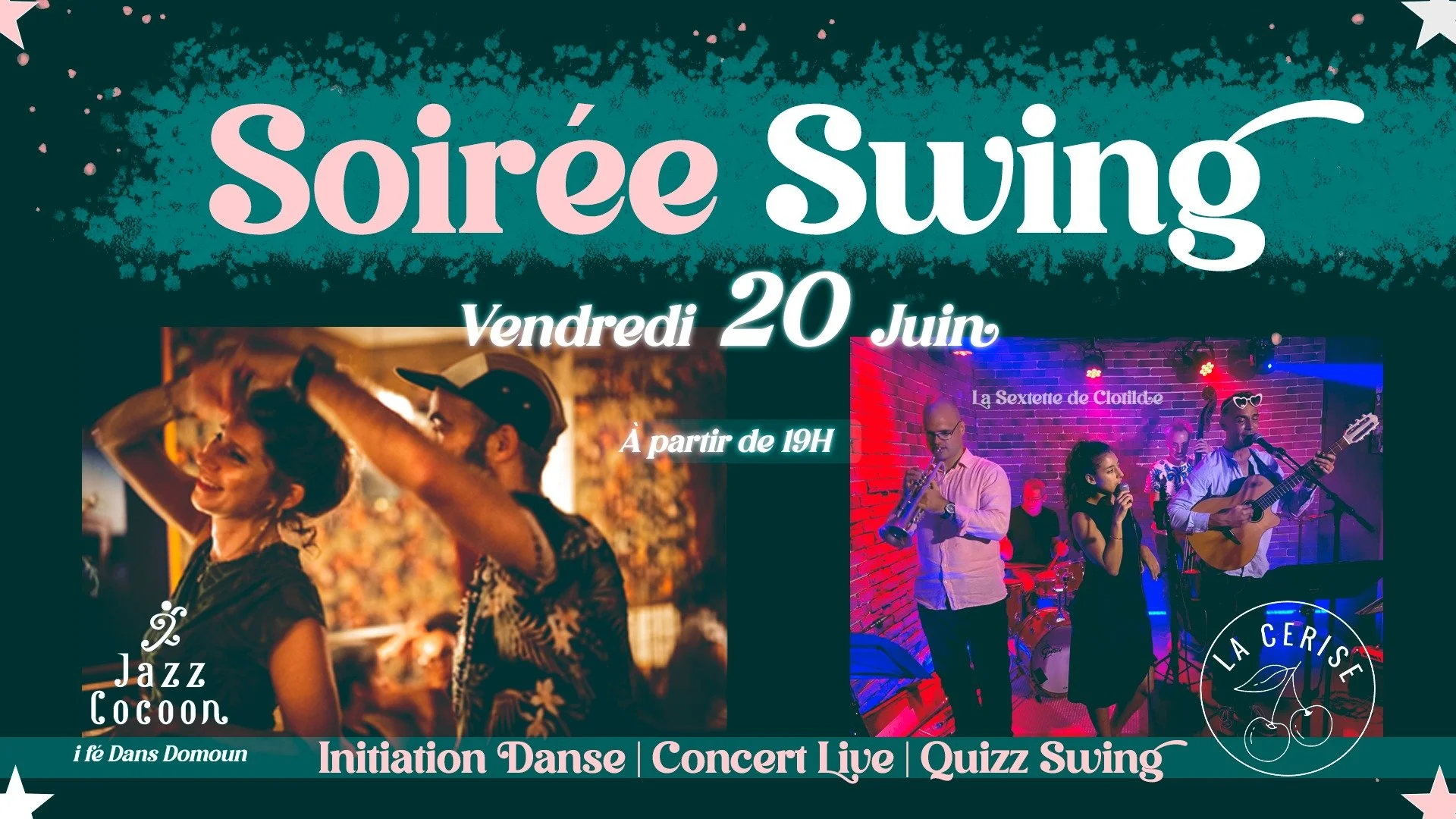 SOIRÉE SWING À LA CERISE / DANSE + LA SEXTETTE DE CLOTILDE (GRATUIT)