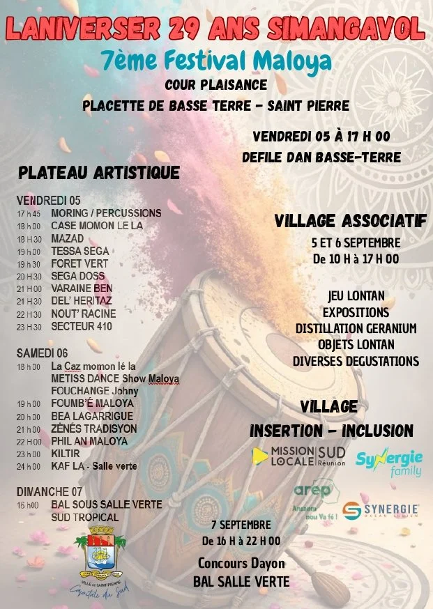 7° FESTIVAL MALOYA / LANIVERSÈR 29 ANS SIMANGAVOL (GRATUIT)