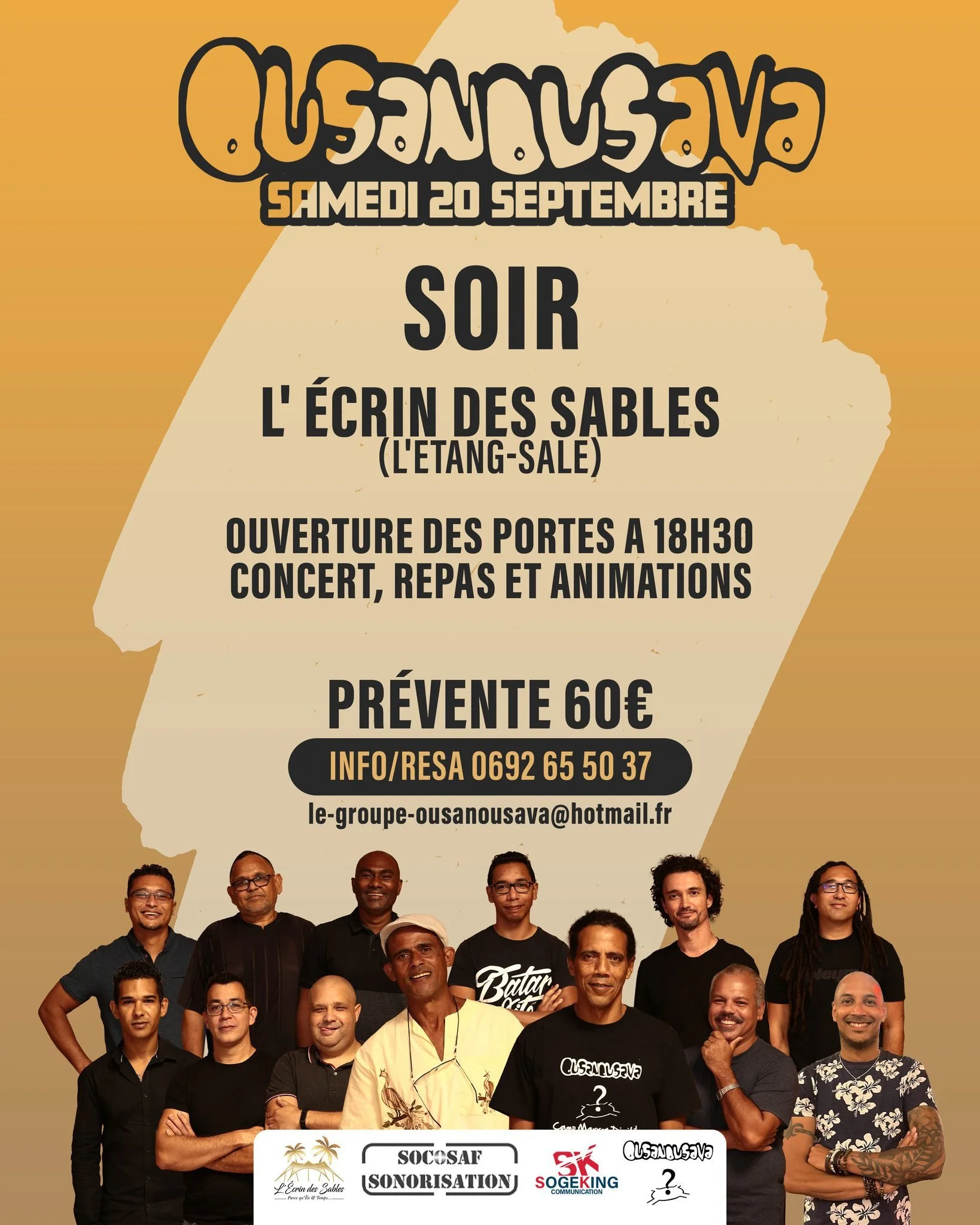 CHANSON RÉUNIONNAISE / CONCERT + DÎNER / OUSANOUSAVA (60€)