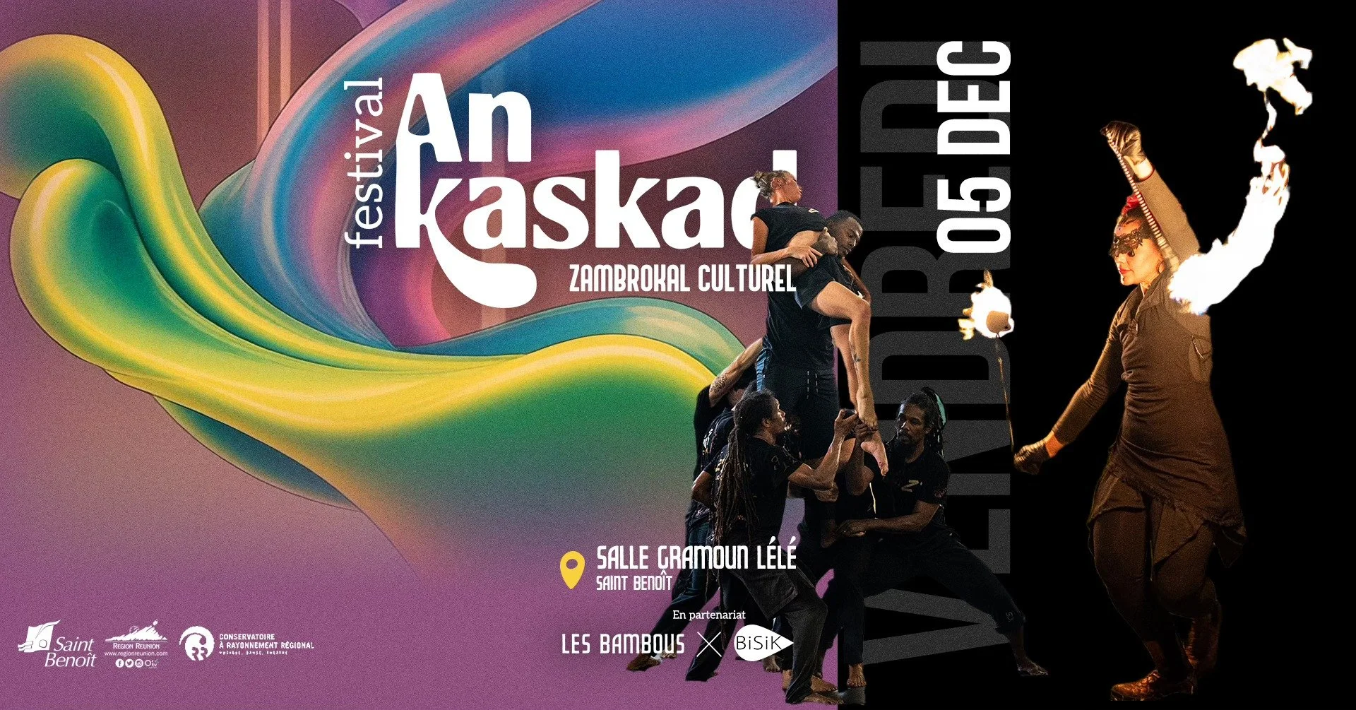 FESTIVAL AN KASKAD / LES TAMBOURS RÉUNIONNAIS + CIE POLY + TIC TAC FAMILY (GRATUIT &amp; 10€)