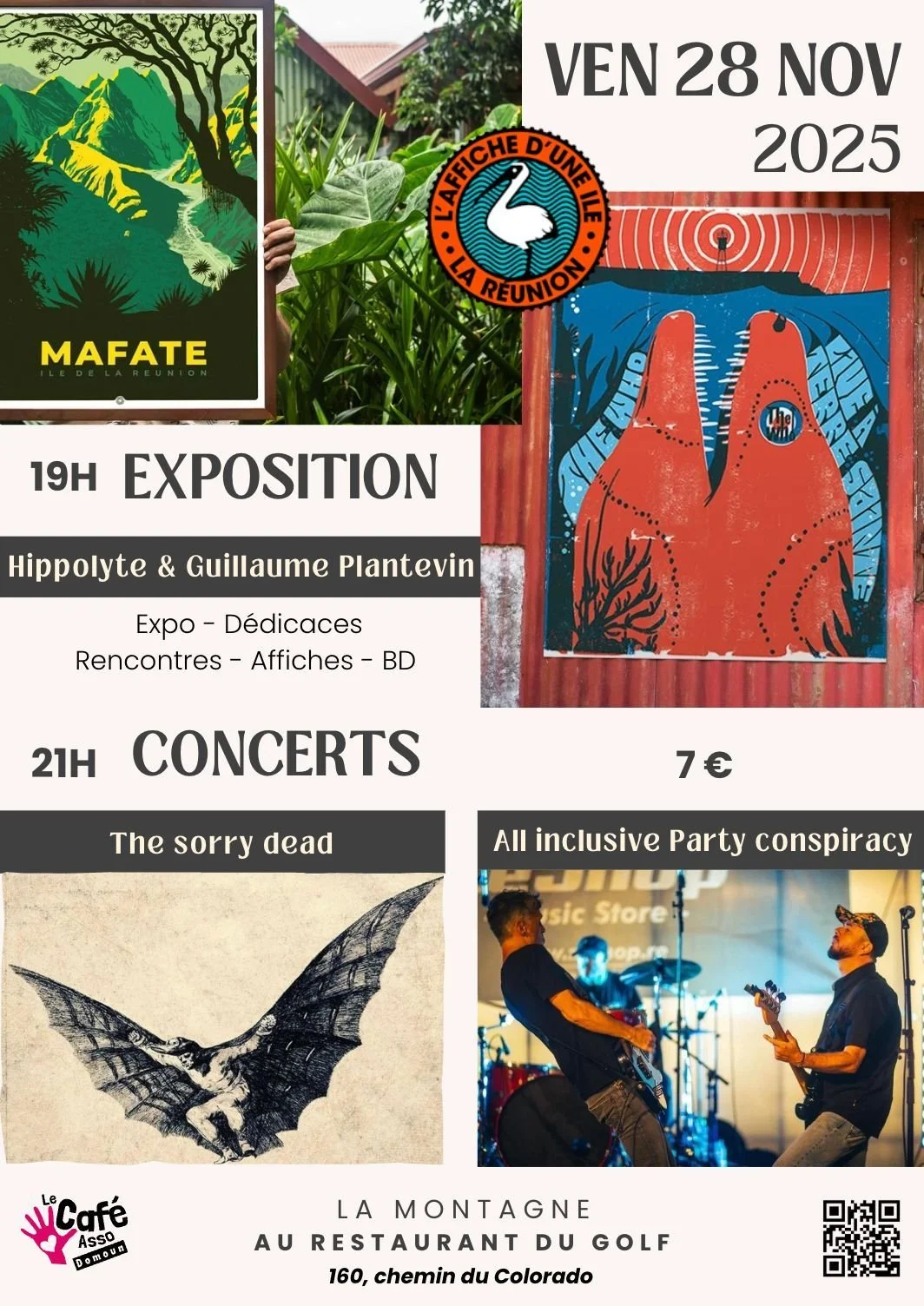 EXPO-CONCERT / L'AFFICHE D'UNE ÎLE + THE SORRY DEAD + ALL INCLUSIVE PARTY CONSPIRACY (7€)