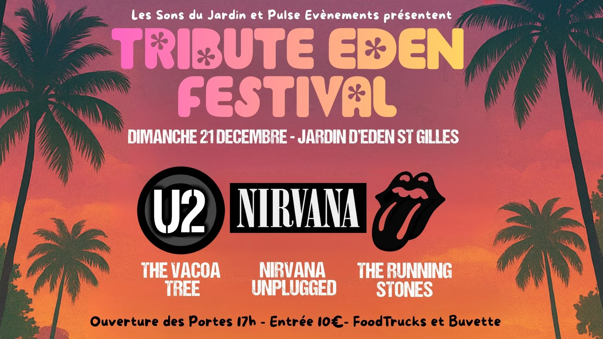 tribute eden festival / the running stone + the vacoa tree + nirvana unplugged (10€)