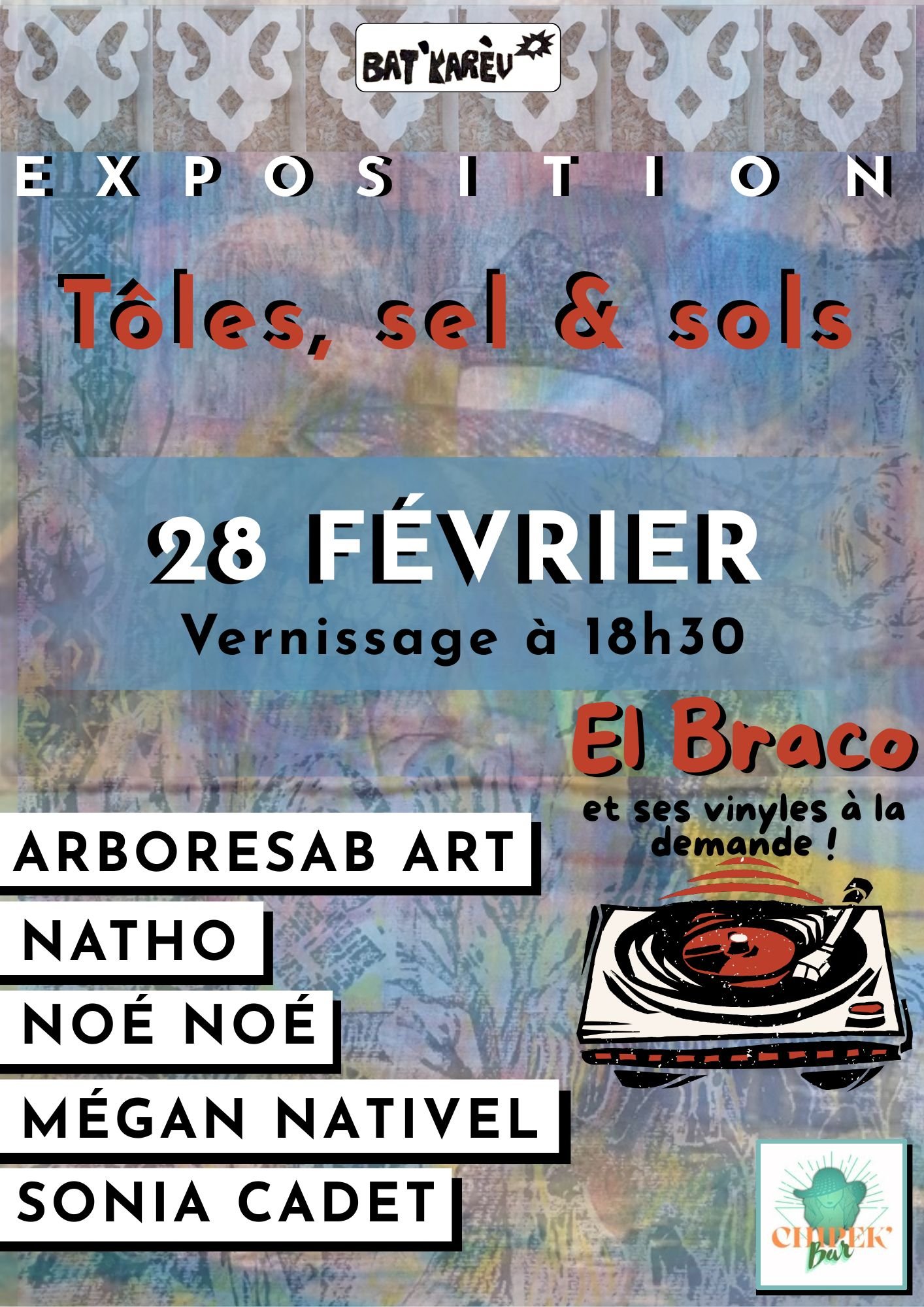 VERNISSAGE / EXPO COLLECTIVE / TÔLES, SELS ET SOLS" (GRATUIT)