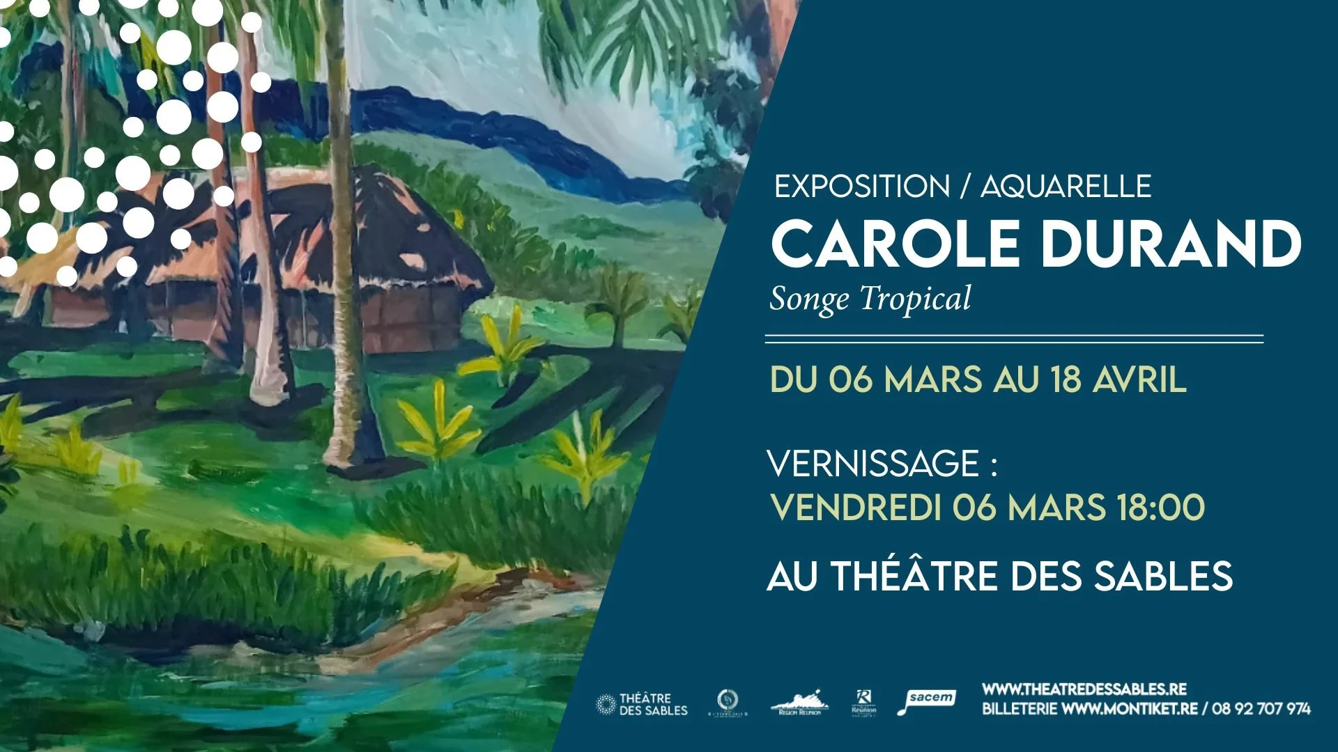 VERNISSAGE / CAROLE DURAND / SONGE TROPICAL (GRATUIT)