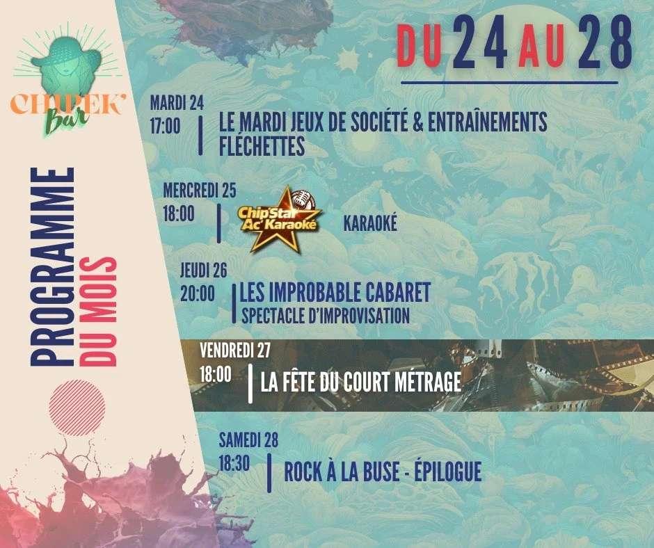 LA FÊTE DU COURT-MÉTRAGE AU CHIPEK (GRATUIT)