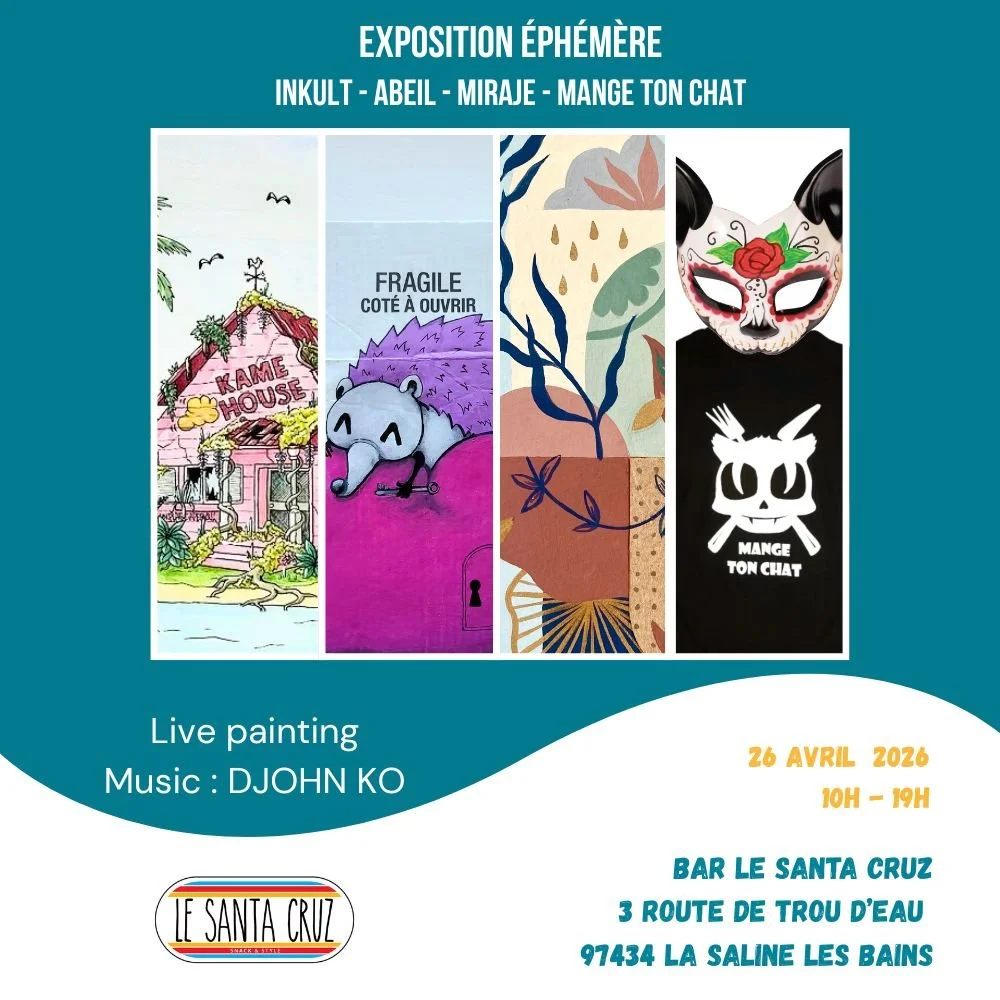 EXPOSITION COLLECTIVE + LIVE PAINTING / INKULT + ABEIL + MIRAJE + MANGE TON CHAT (GRATUIT)