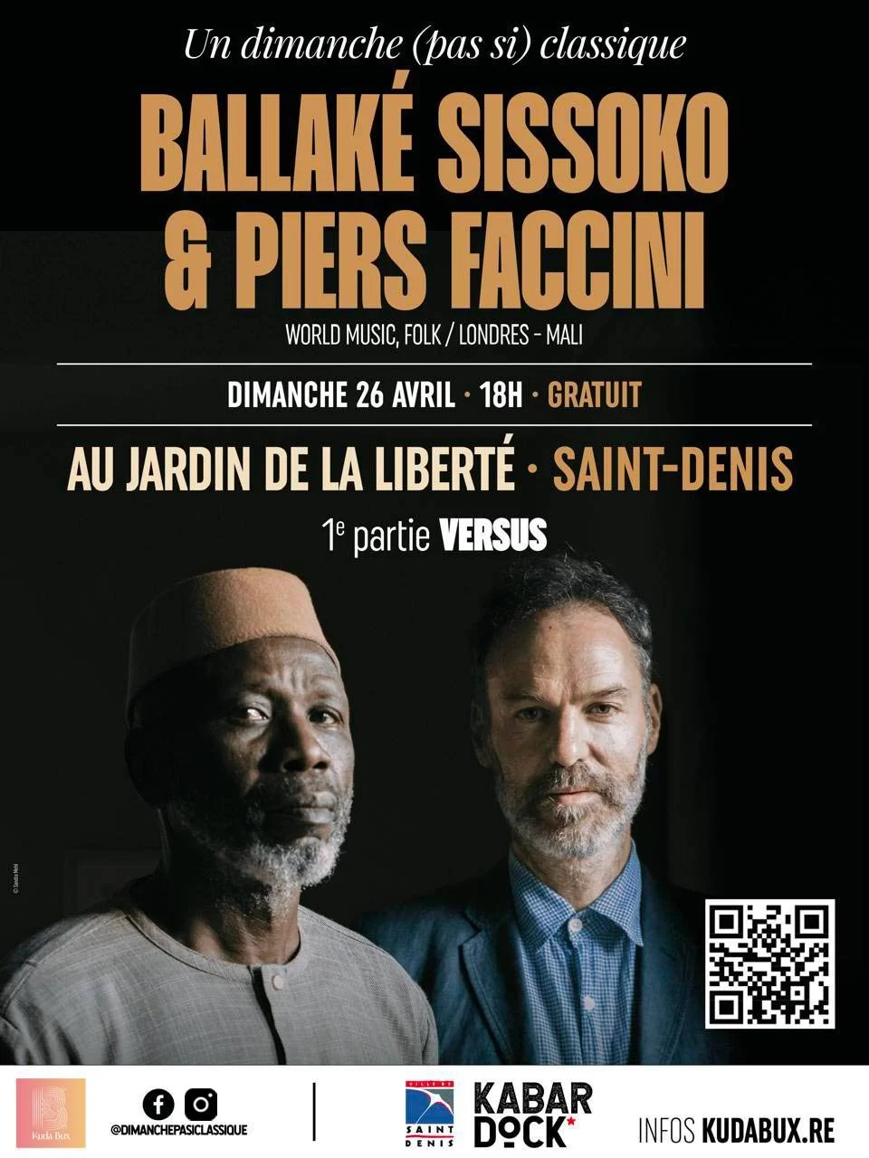 WORLD FOLK / BALLAKÉ SISSOKO & PIERS FACCINI + 1° PARTIE: VERSUS (GRATUIT)