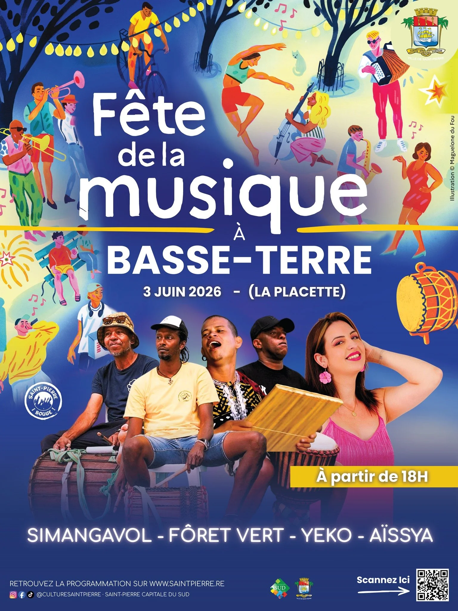 FÊTE DE LA MUSIQUE À BASSE-TERRE / SIMANGAVOL + FÔRET VERT + YEKO & AÏSSYA (GRATUIT)