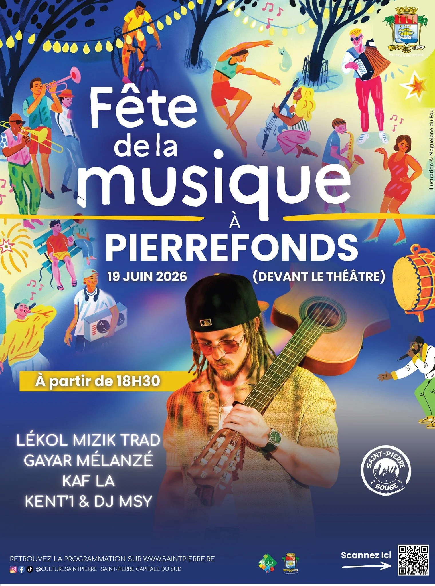 FÊTE DE LA MUSIQUE À PIERREFONDS / LÉKOL MIZIK TRAD + GAYAR MÉLANZÉ + KAF LA + KENT'1 & DJ MSY (GRATUIT)