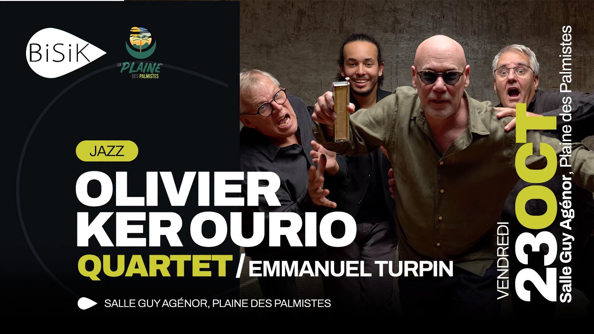 JAZZ / OLIVIER KER OURIO QUARTET + EMMANUEL TURPIN (10-12€)