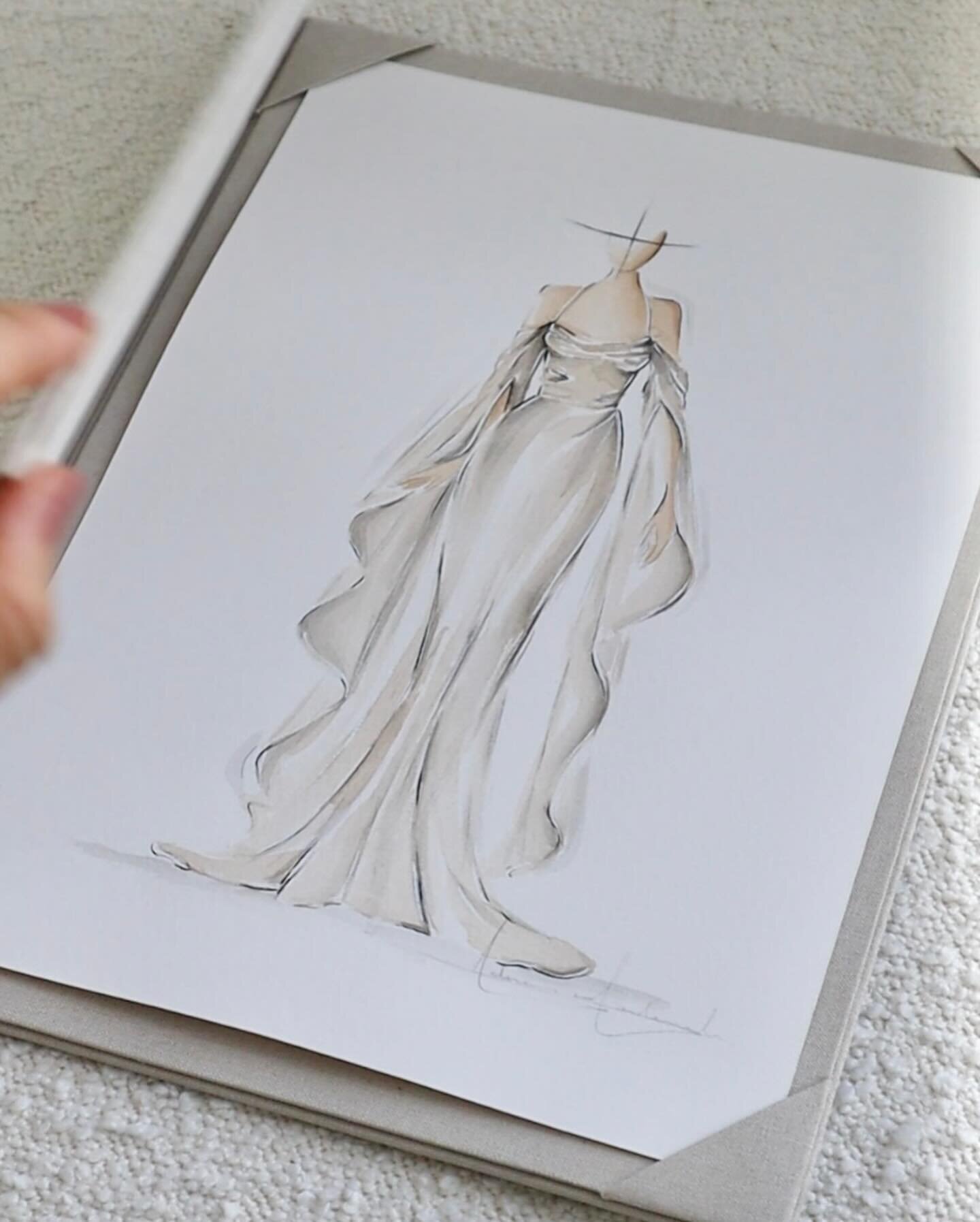 Loved painting this iconic bridal gown by @fannyliautard 

Something so angelic about the way this dress moves on the body!

It definitely went viral in 2023 for all the right reasons! 🤍

#fannyliautard #bridalillustration #bridalgown #weddingdress 