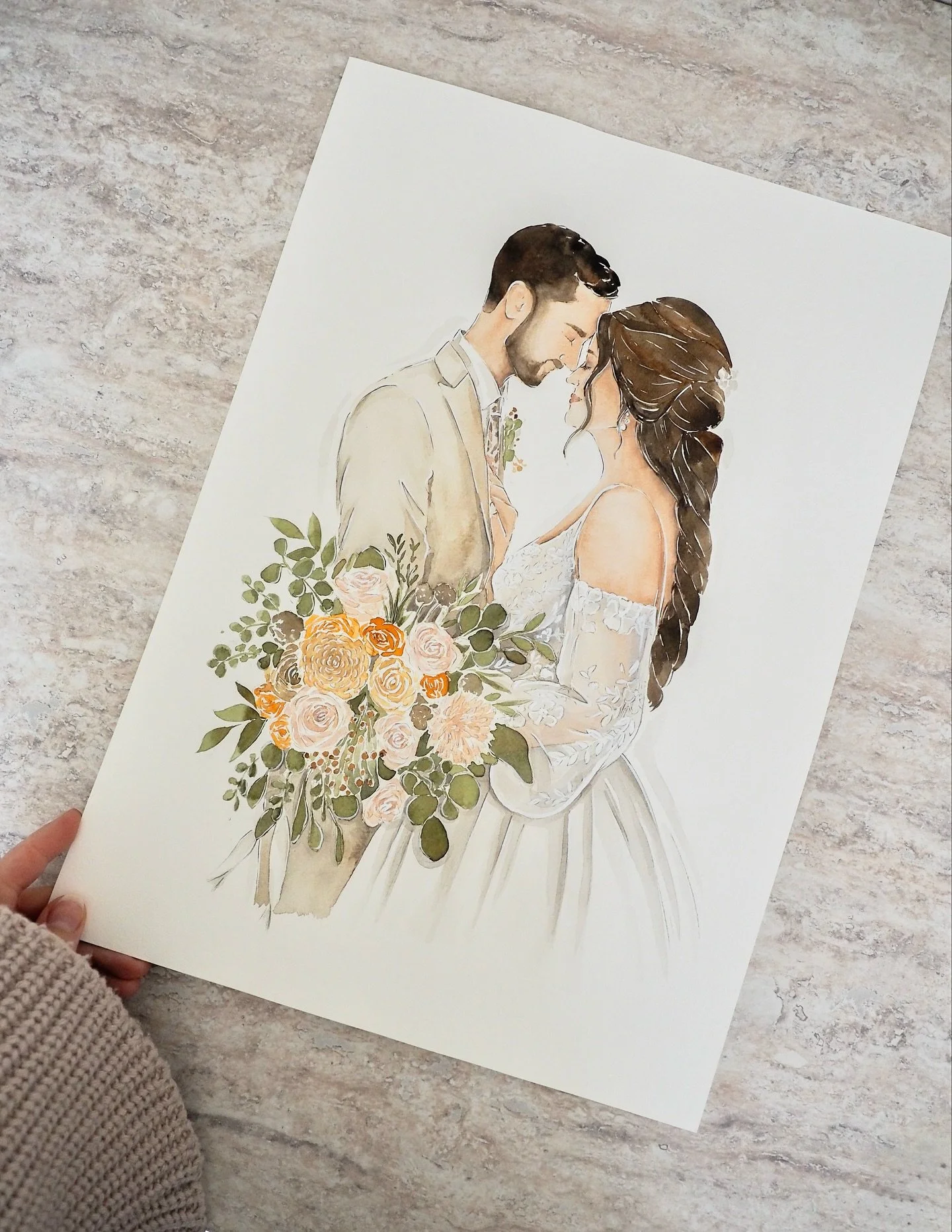 A very special set, for a very special couple! 

Thank you for trusting me with these paintings @hels.stitfallyoung and patiently awaiting their arrival for your wedding anniversary last month 🤍

Gown @martinalianabridal 
Wedding photos @laura.dean.