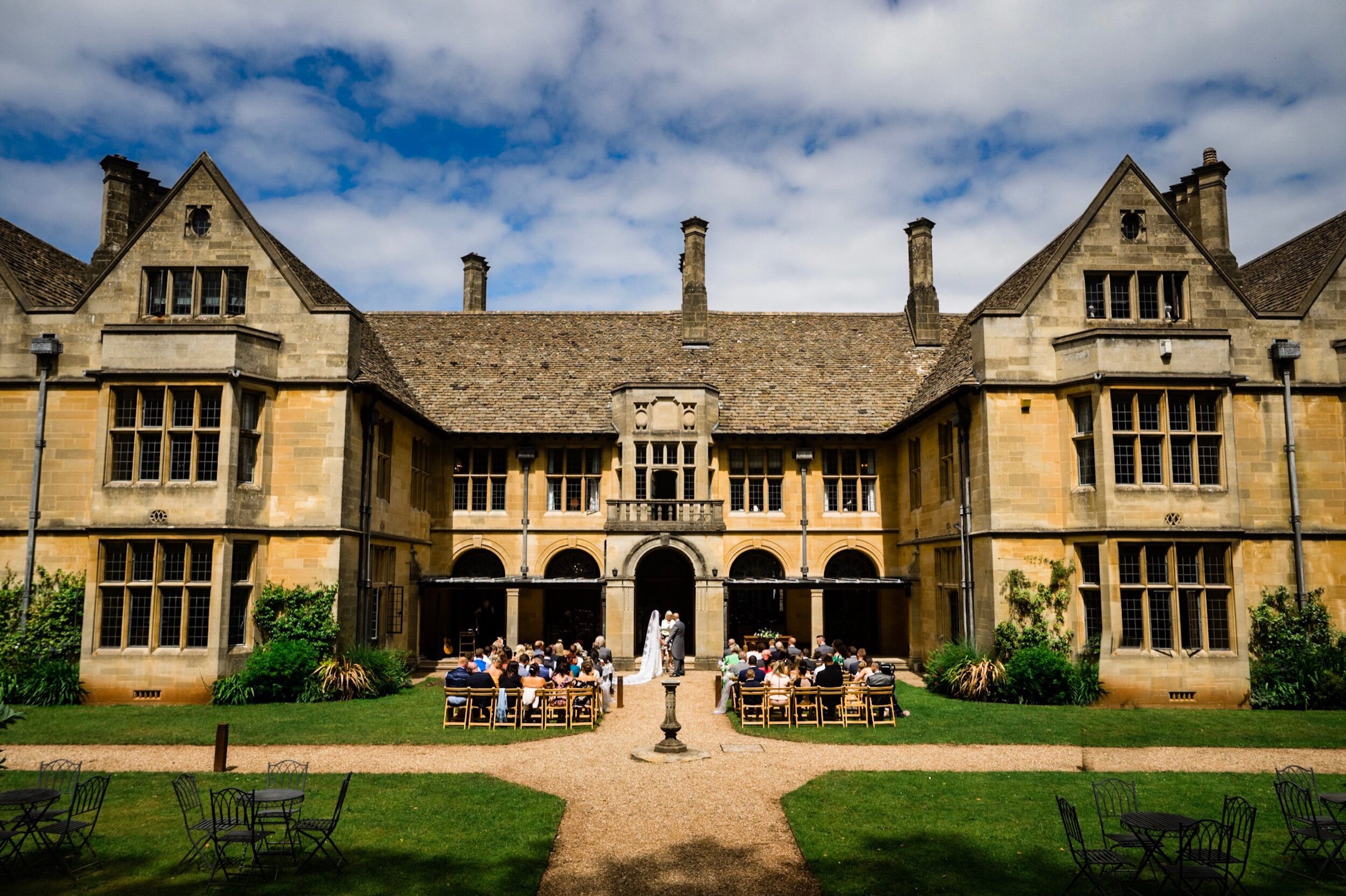 An outdoor wedding taking place at one of the best wedding venues in Bristol