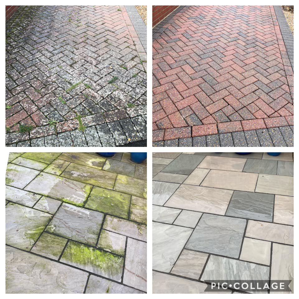 Drive and Patio cleaning before and after