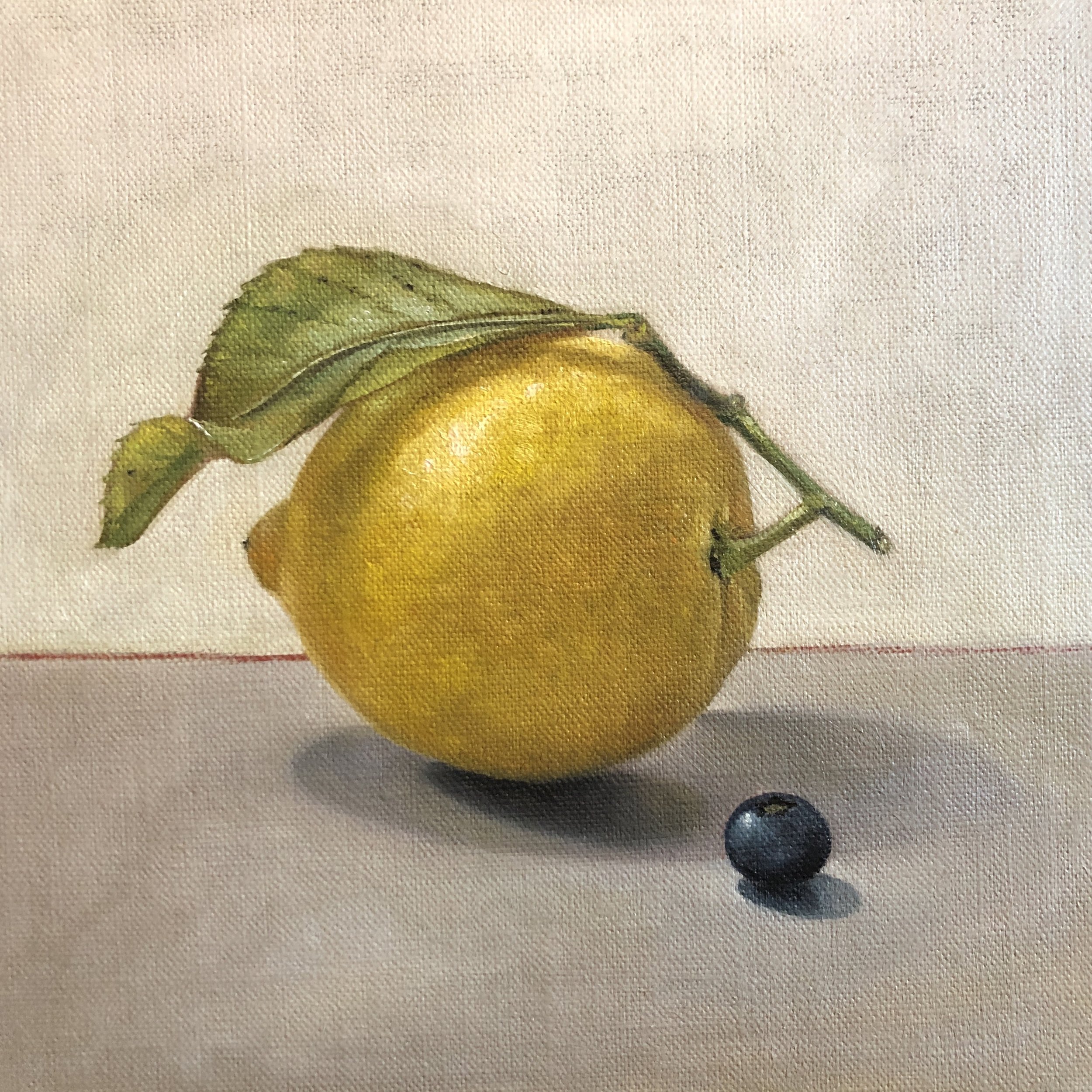 Lemon with blueberry