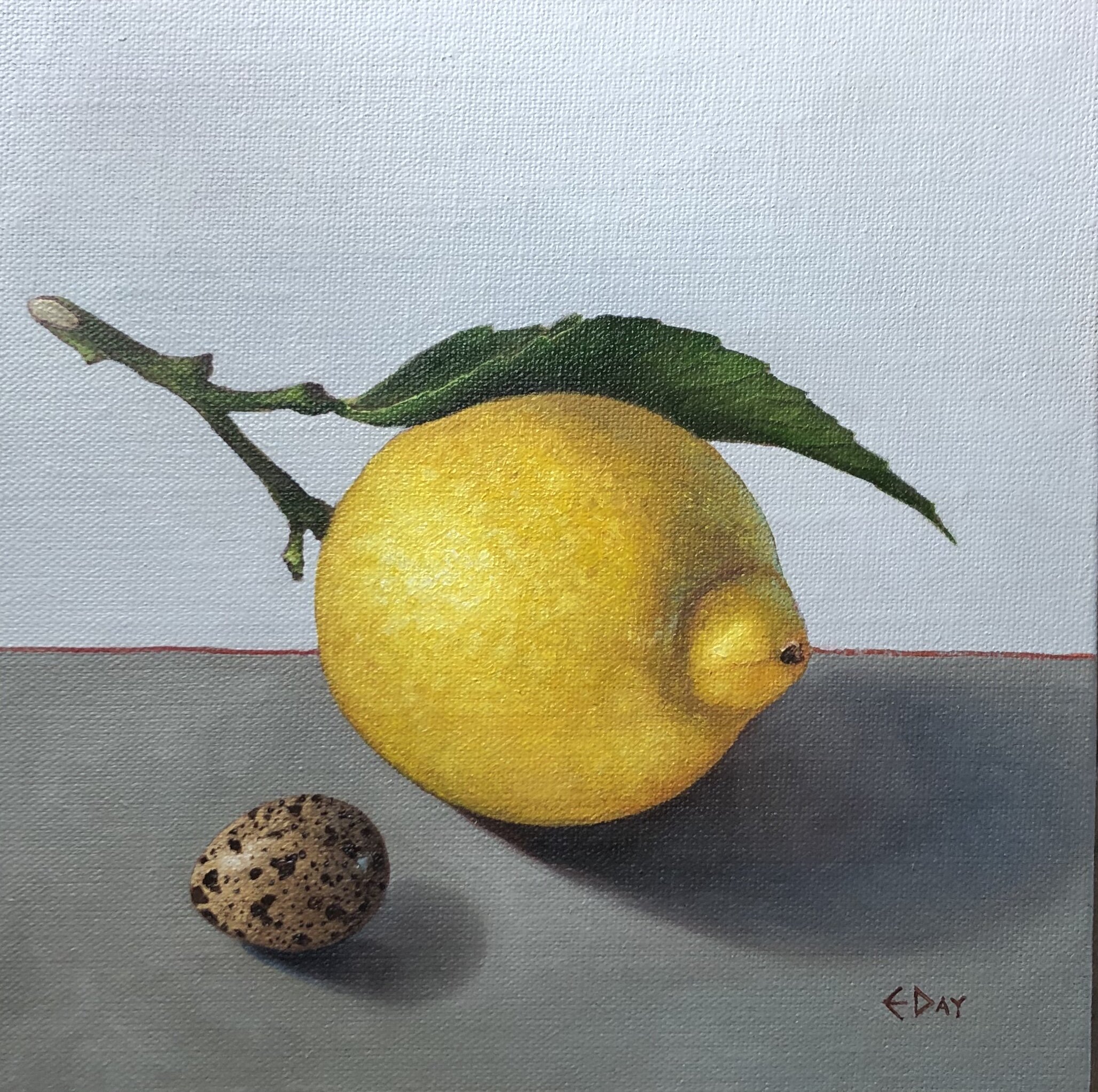 Lemon with quail egg 
