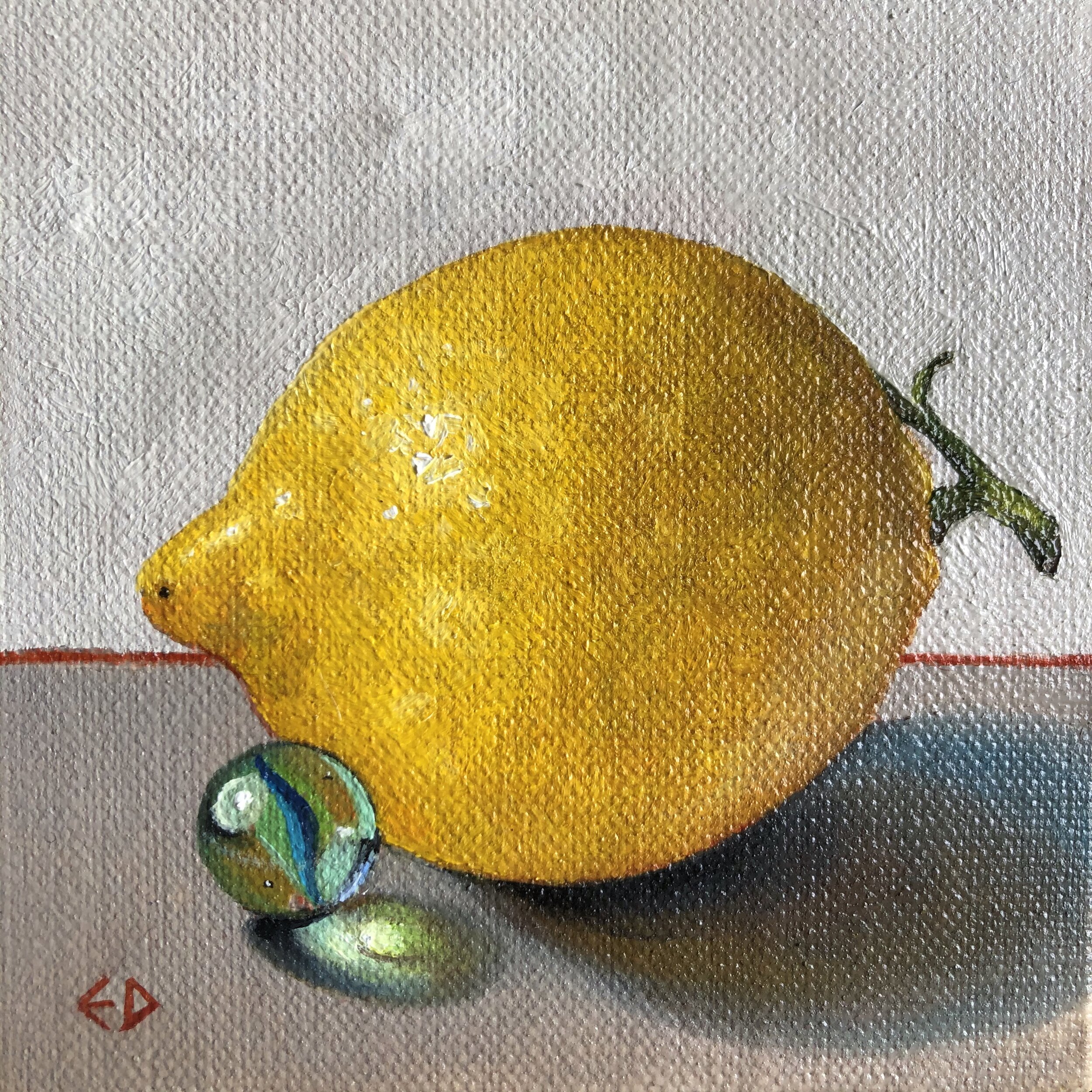 Lemon with little marble