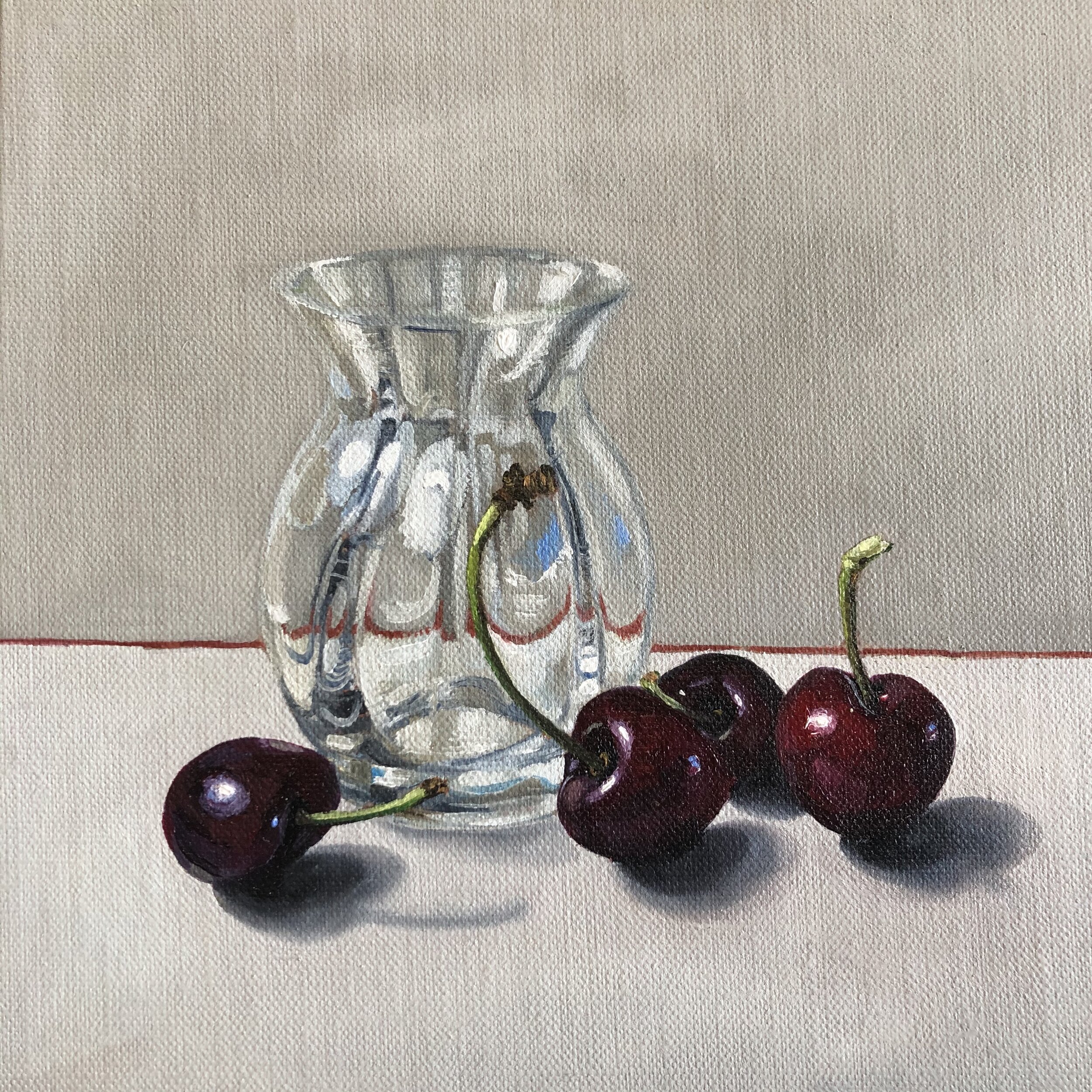 Cherries with little crystal vase