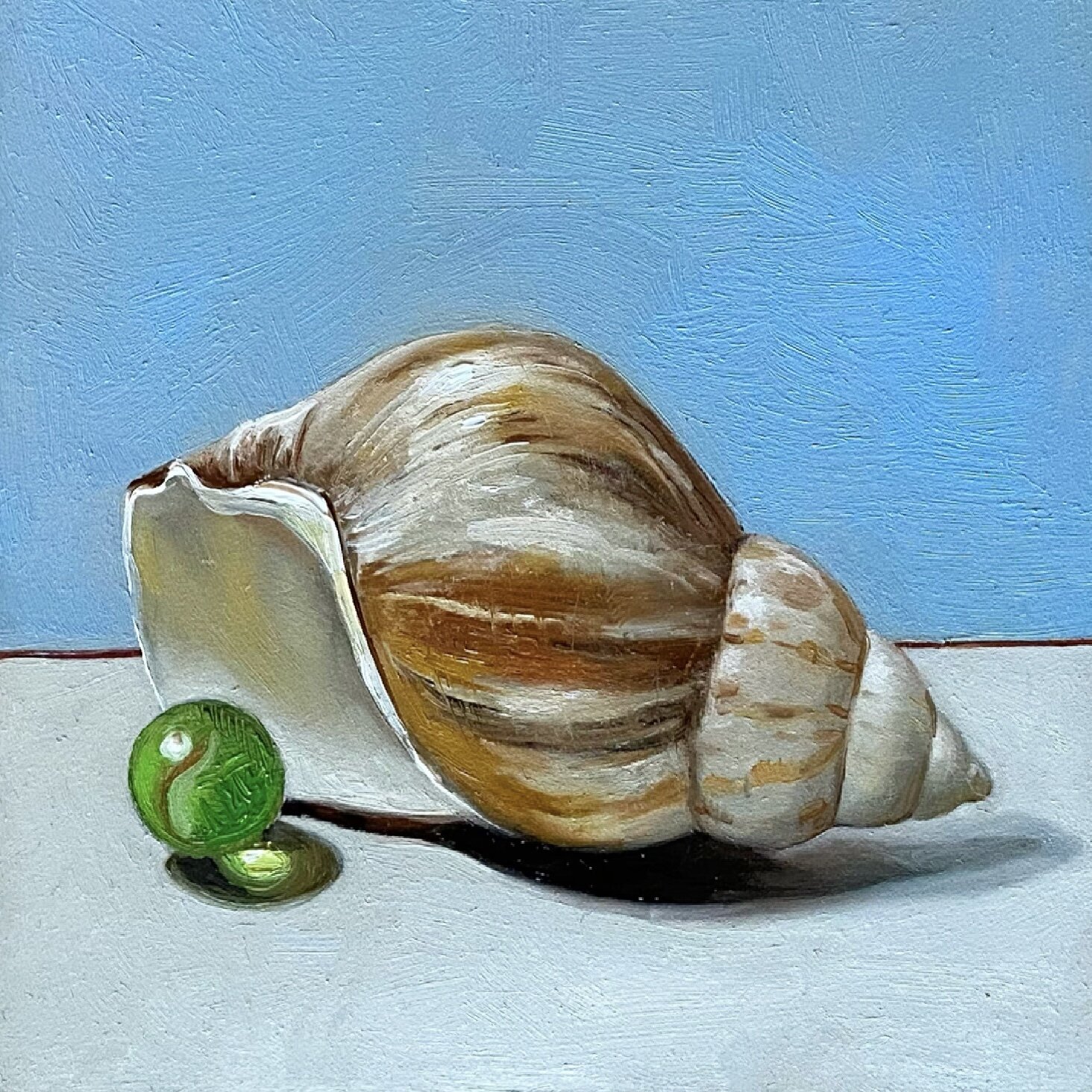 Shell with green marble