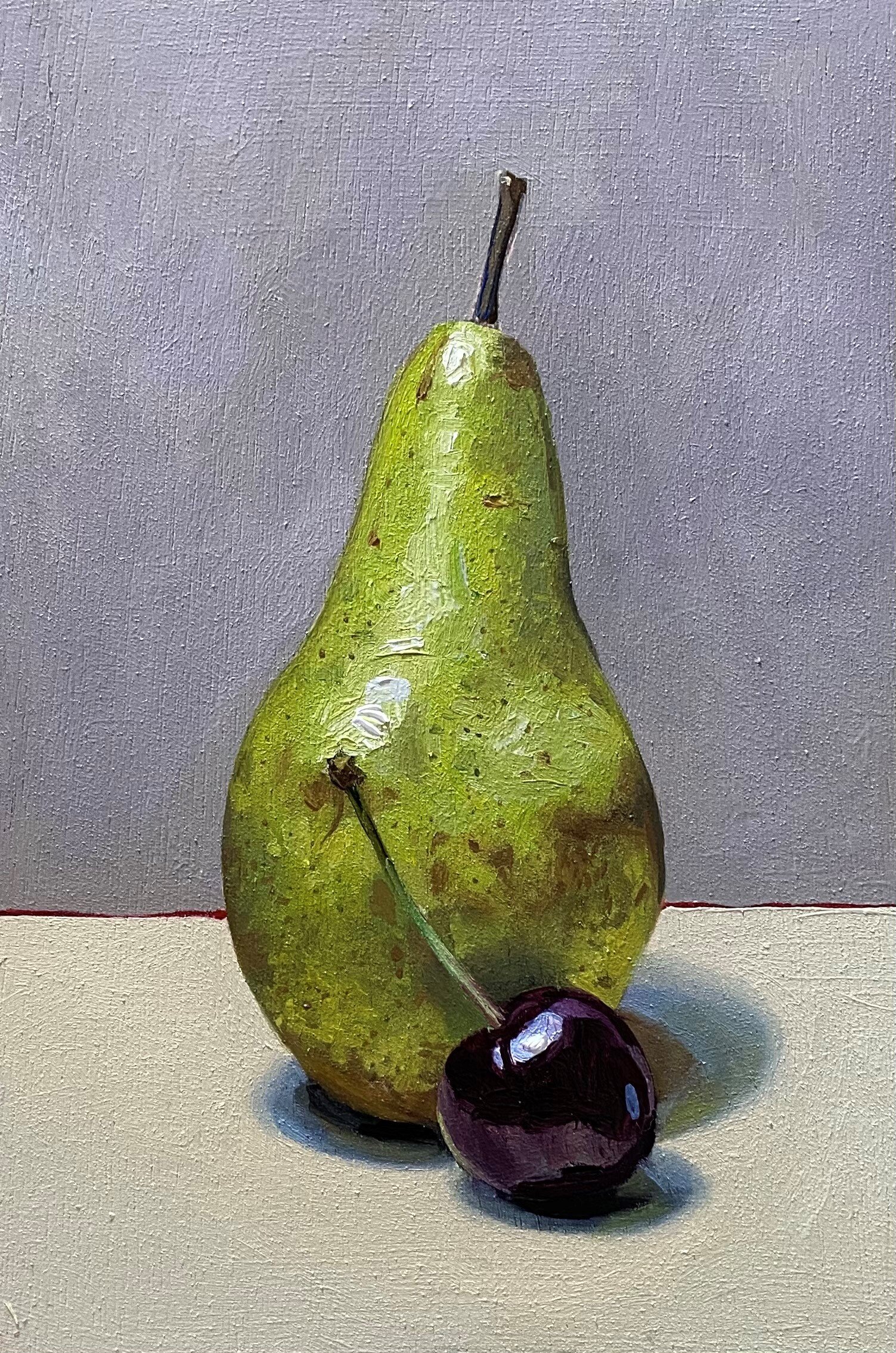 Pear with dark cherry