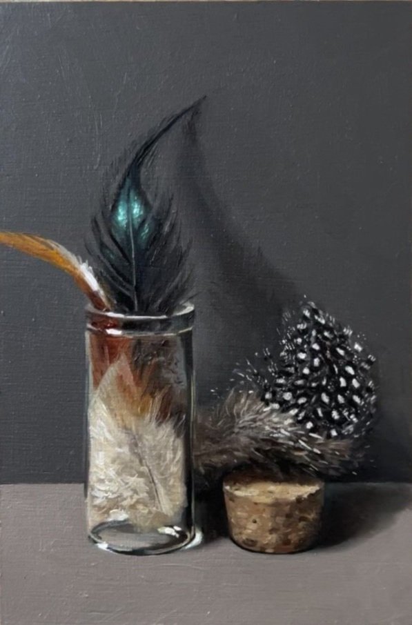 Feathers in a bottle