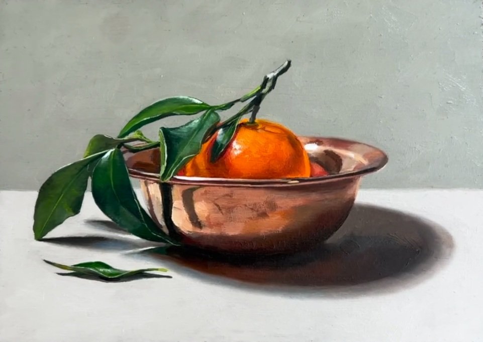 Clementine in copper bowl study