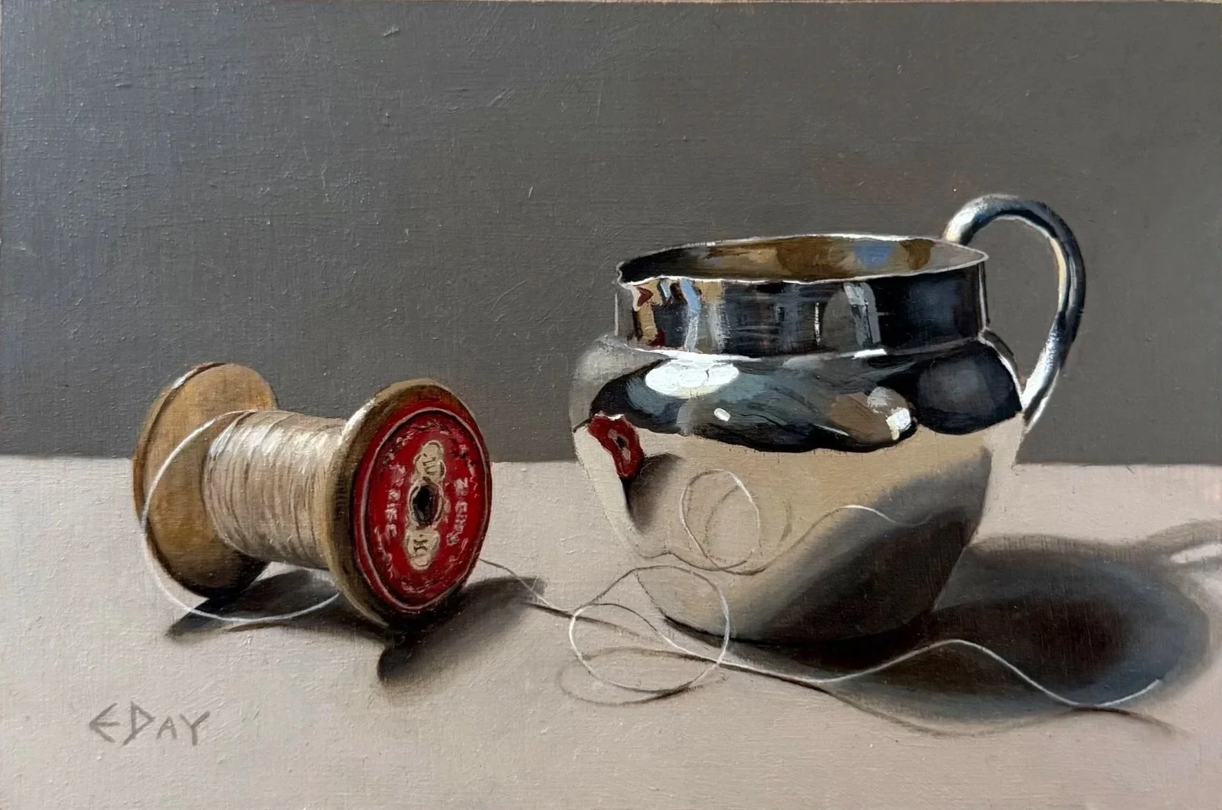 Silver jug with cotton reel II