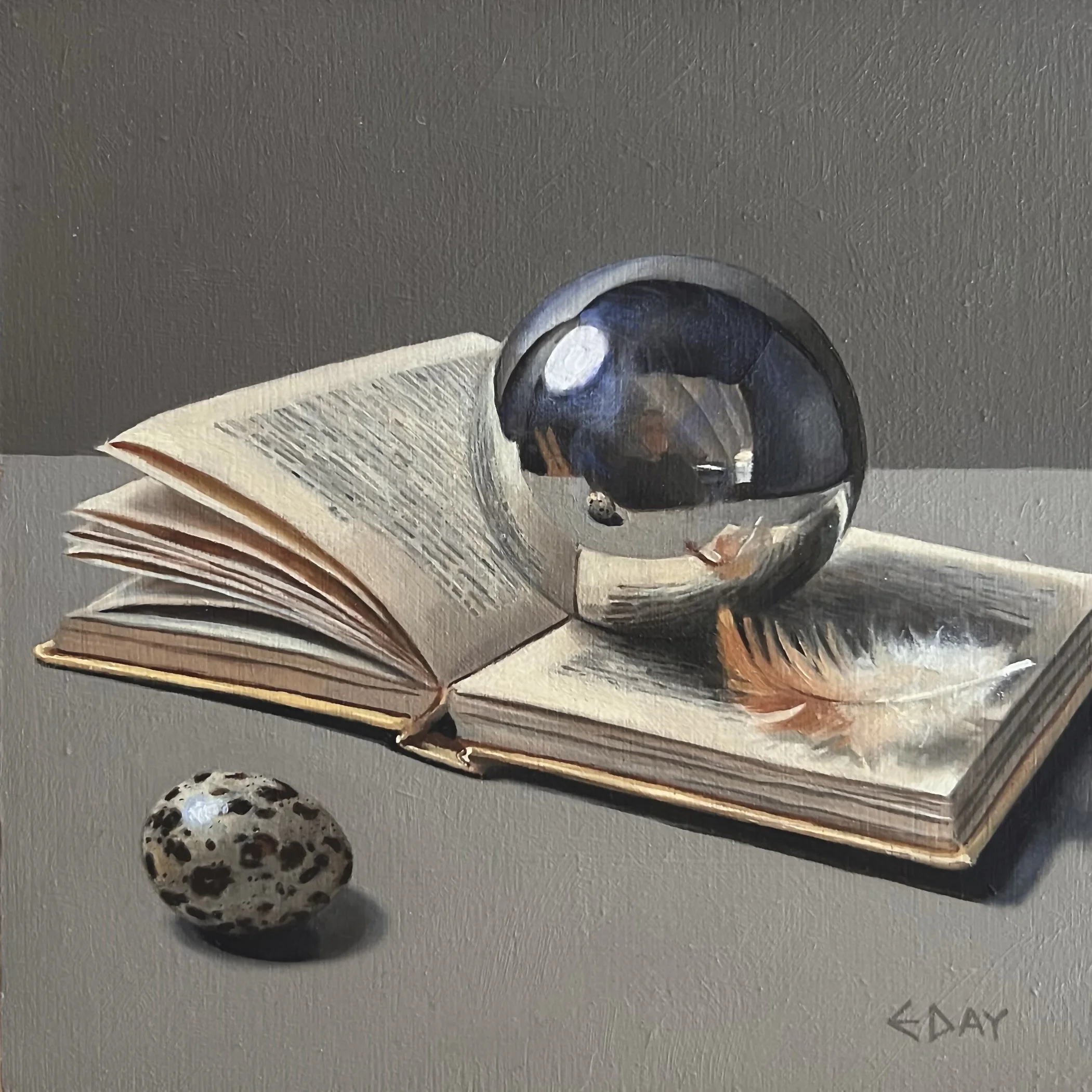 Still life with silver ball