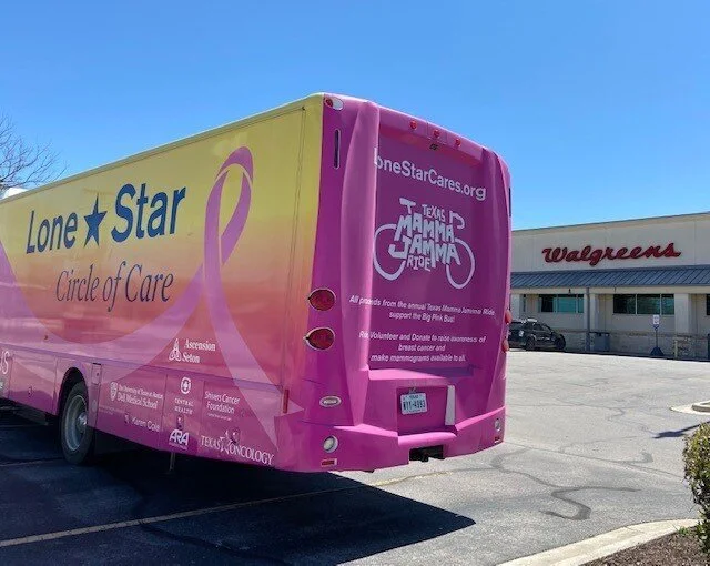 The @lonestarcares is rolling into Taylor, Texas on Saturday, April 29 (parking lot of Walgreens at 1610 N Main Street) to provide members of the community with mobile mammograms.
 
To make an appointment, please call 1-844-PINK-BUS or send an email 