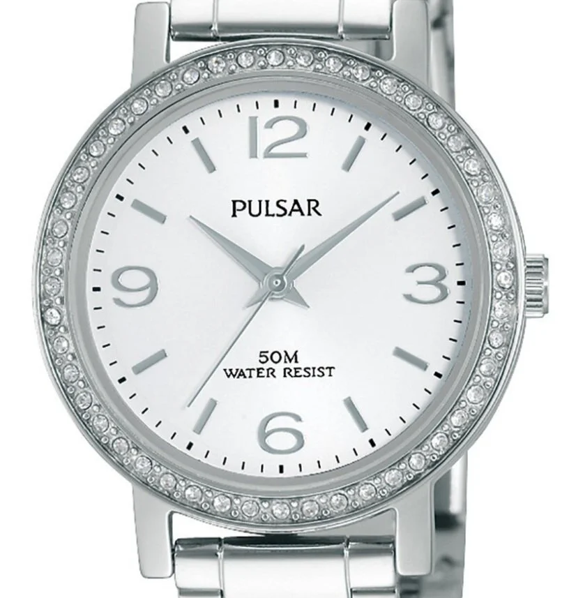 Ladies PULSAR stainless steel watch?? Vintage Pulsar Watch Womens Multi-tone Stainless Steel Beige  main image 3