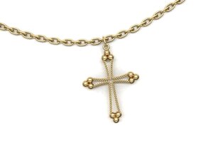 SUNNYCLUE 1 Box 50pcs Cross Beads Real 18K Gold Plated Crosses Bulk Mini Small Golden Cross Bead Tiny Cross Beaded Charm Easter Crucifix Loose