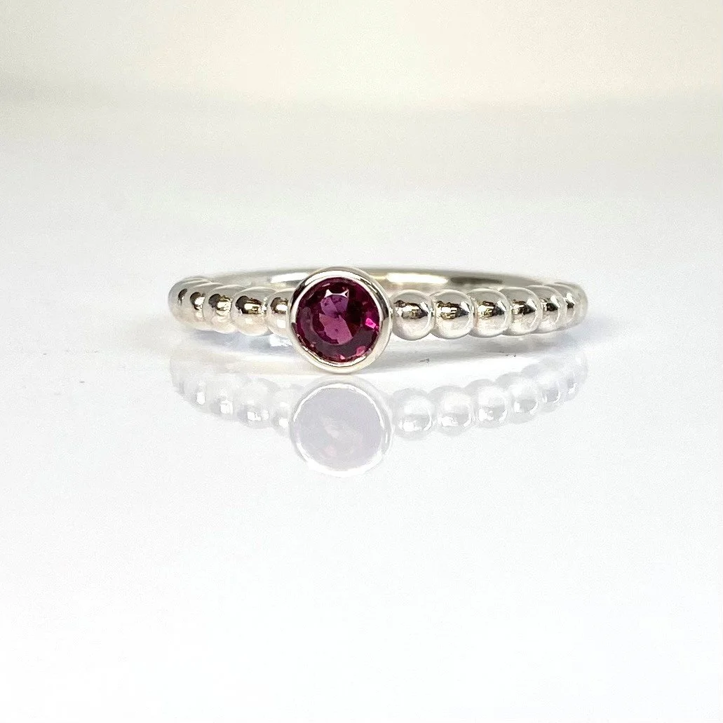 Garnet Beaded Ring