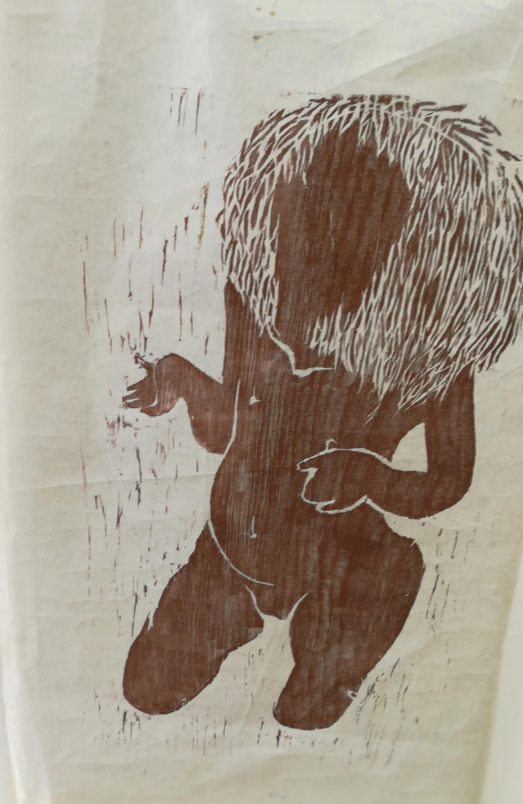 nude child woodcut
