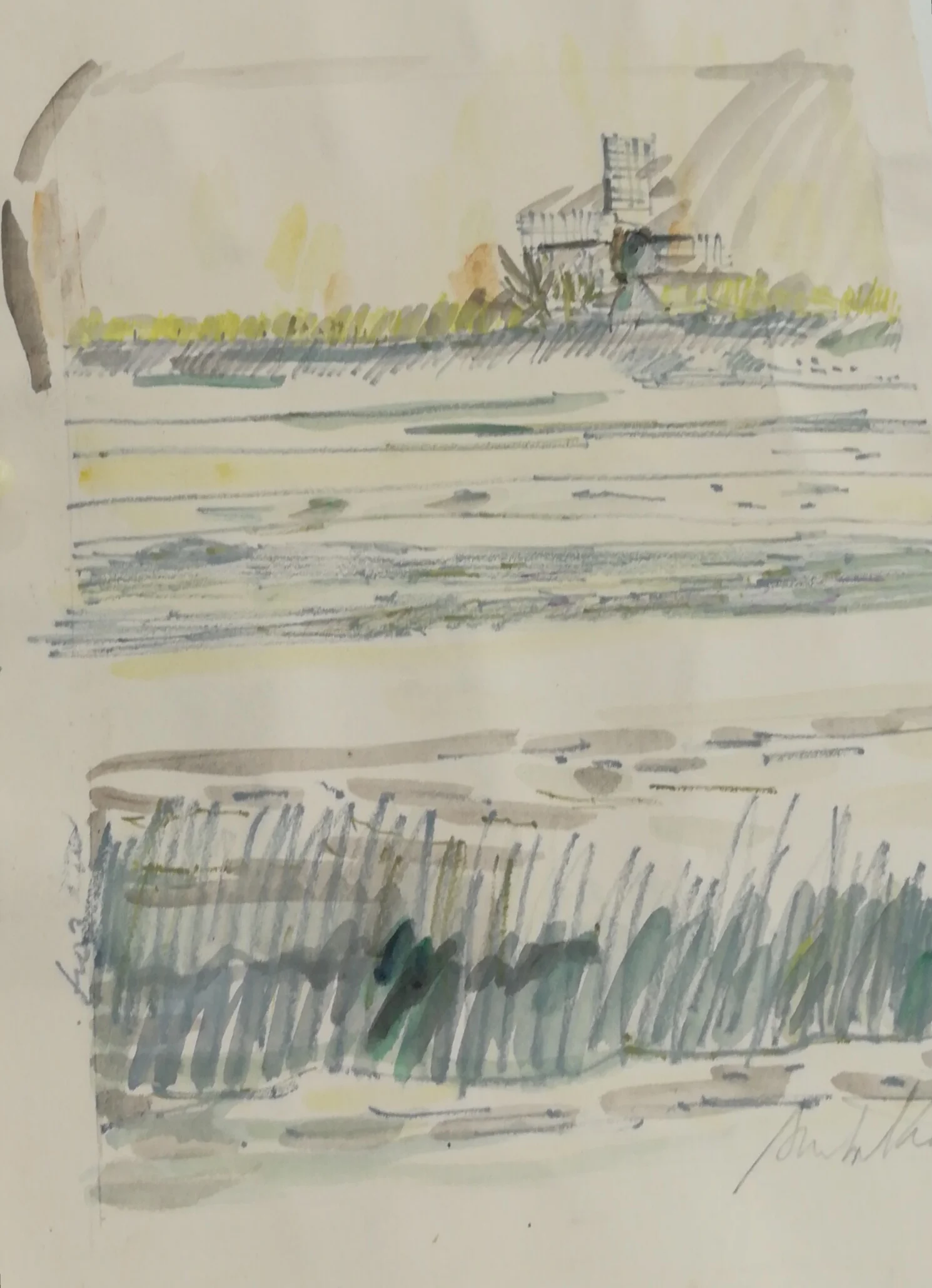 Abstract watercolor landscape
