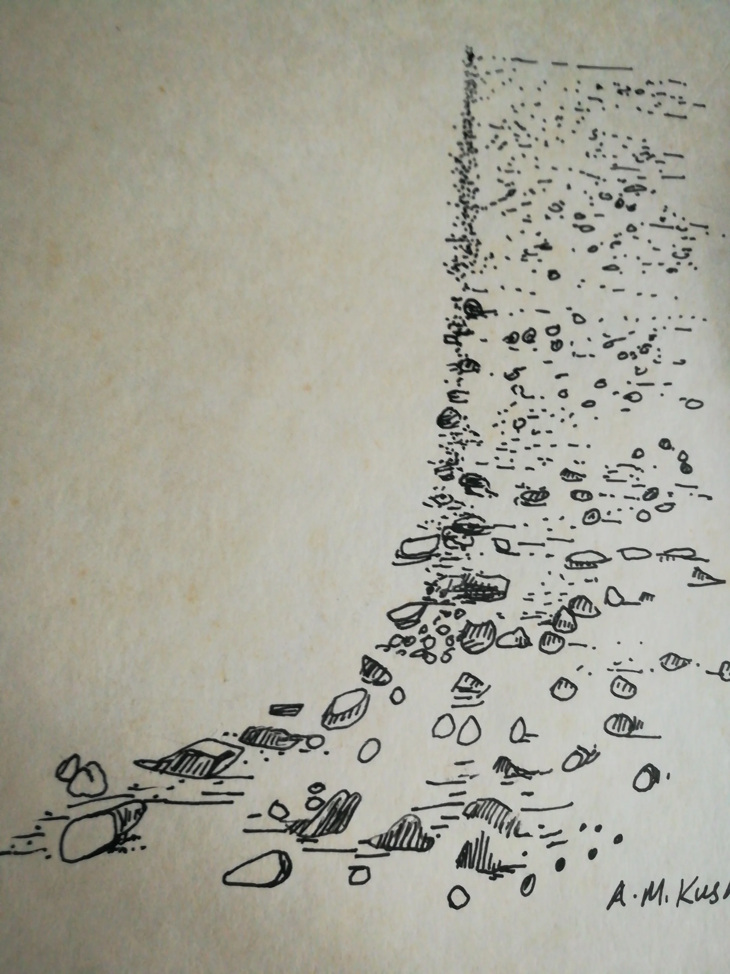 ink drawing of rocks amk