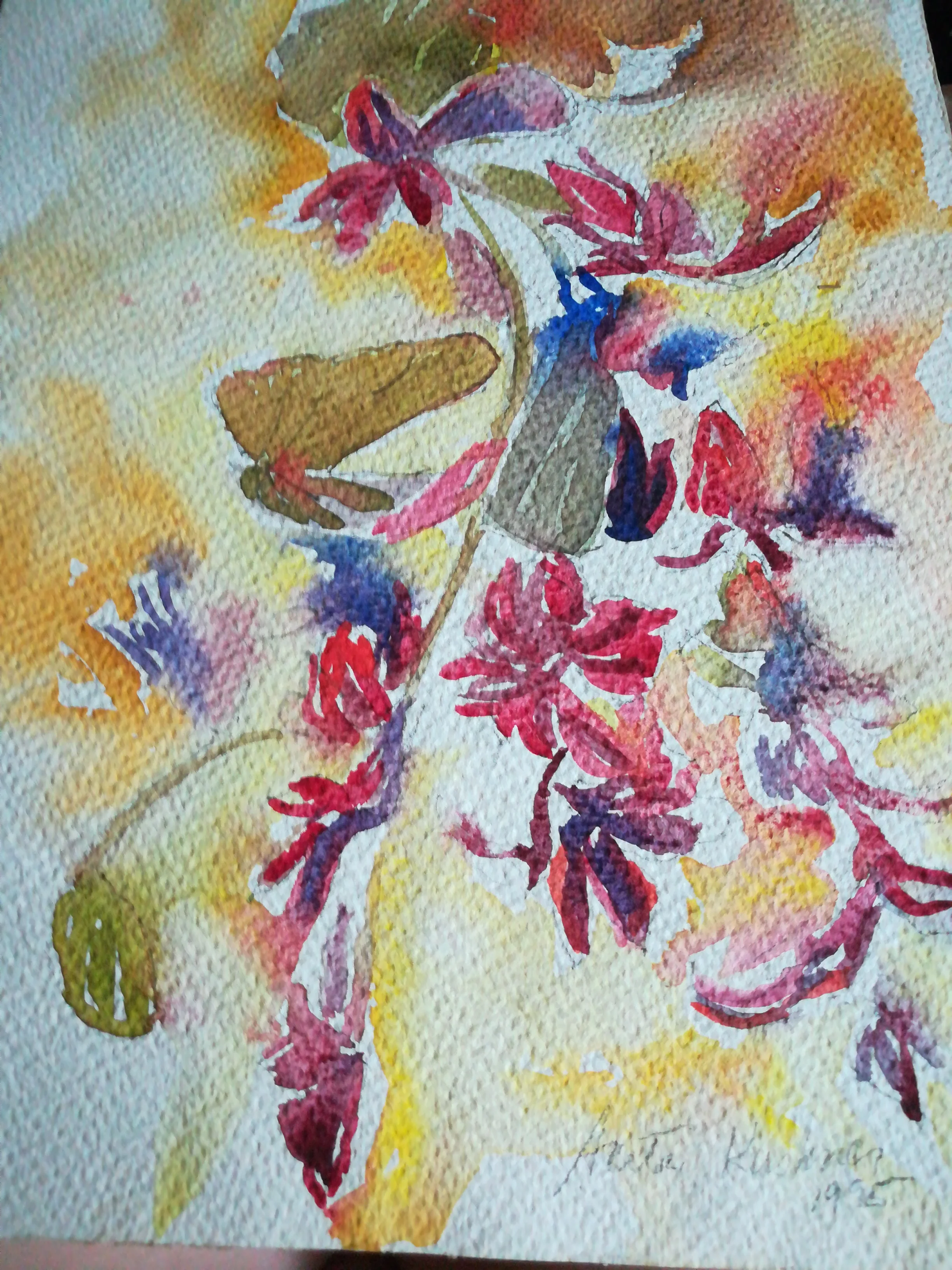 watercolor of flowers 1995