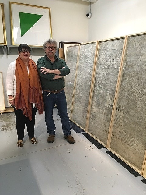 Kurt worked alongside the renowned art restorer Jane Zagel to design the frames for the six panel Ricci Map from 1602.