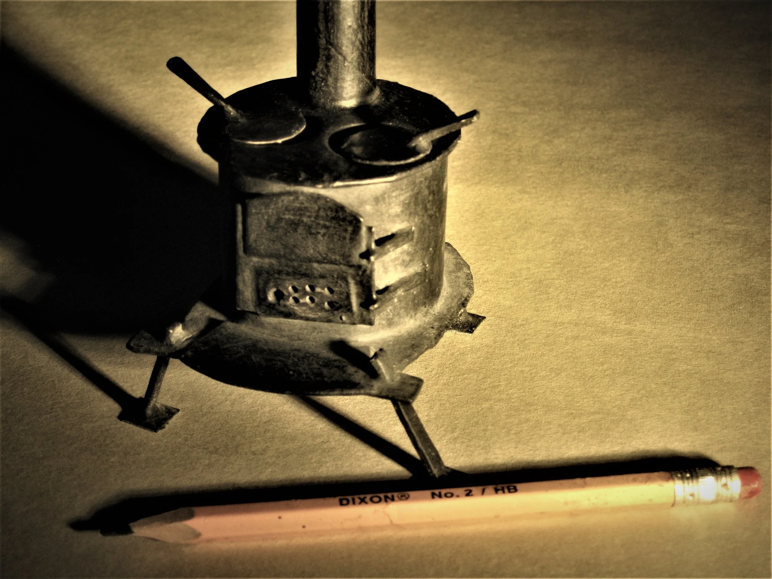 Stove comes inside the small house.