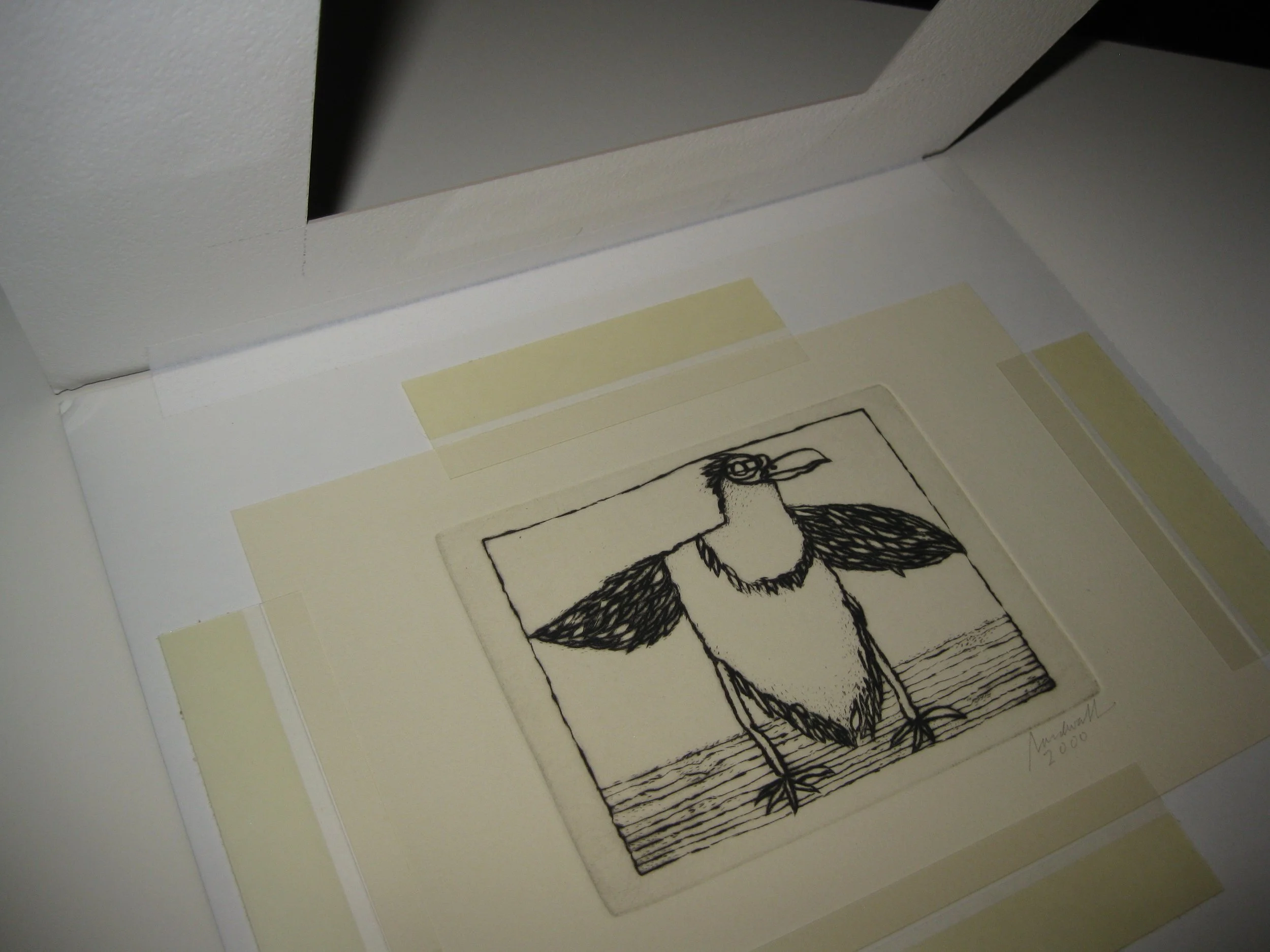Bird     image size                                    $150.00      archival book mat