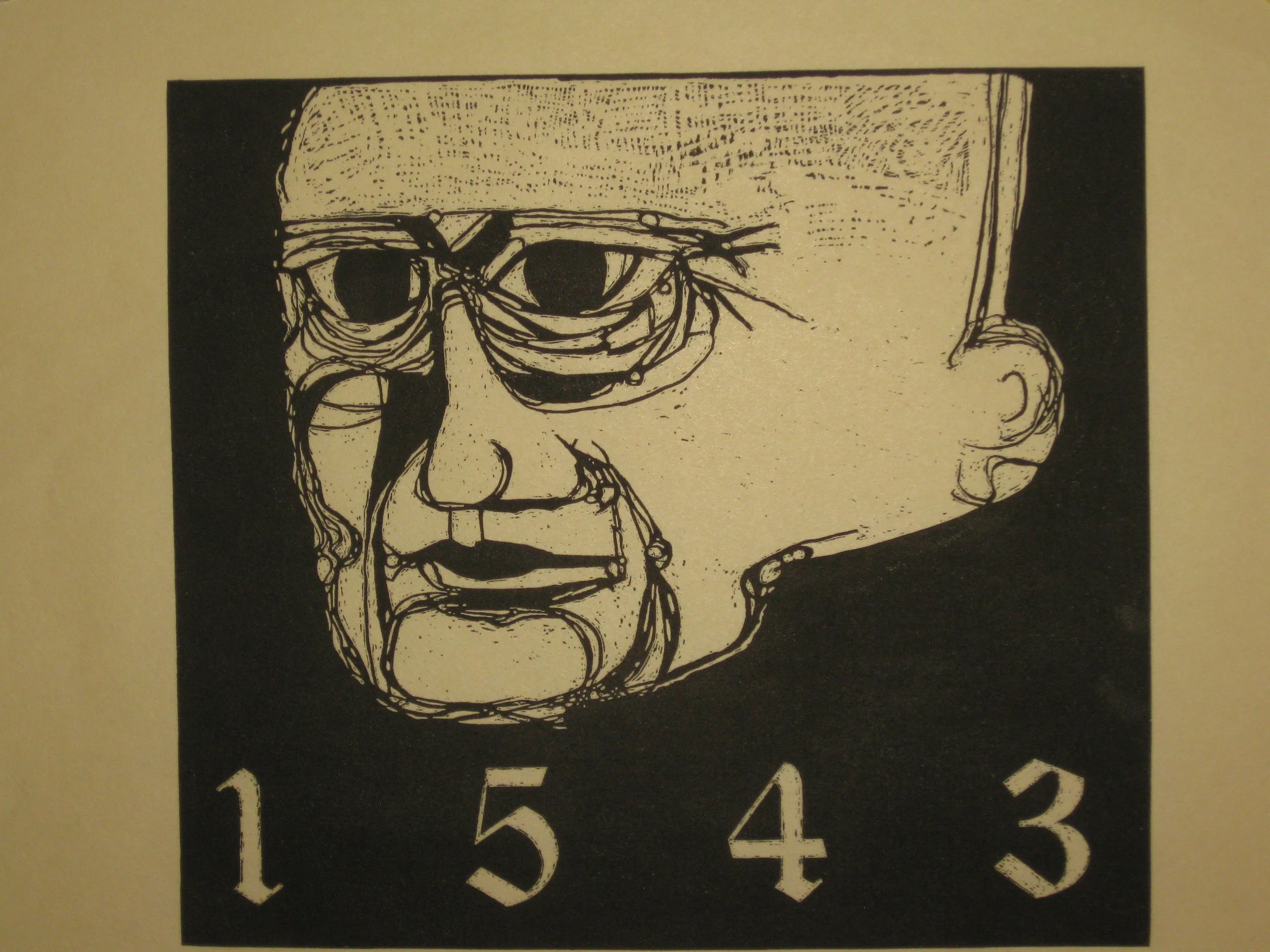 Man  approx. 9-1/2" x 9-3/4"  relief on hydrocal    $100.00