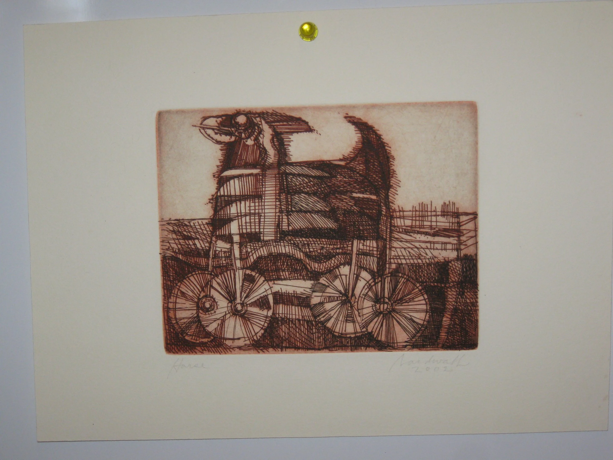 Horse   approx 7" x 8"   engraving   $100.00
