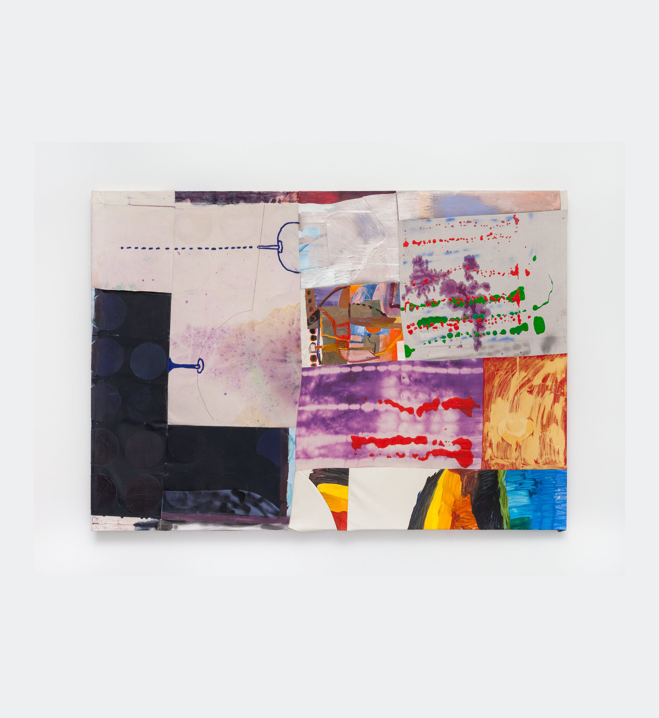  Molly Zukerman-Hartung   Melanie Klein’s Part Objec t, 2016 dye, oil, acrylic, and enamel on sewn fabric and leather 60 x 84 inches   INQUIRE+  