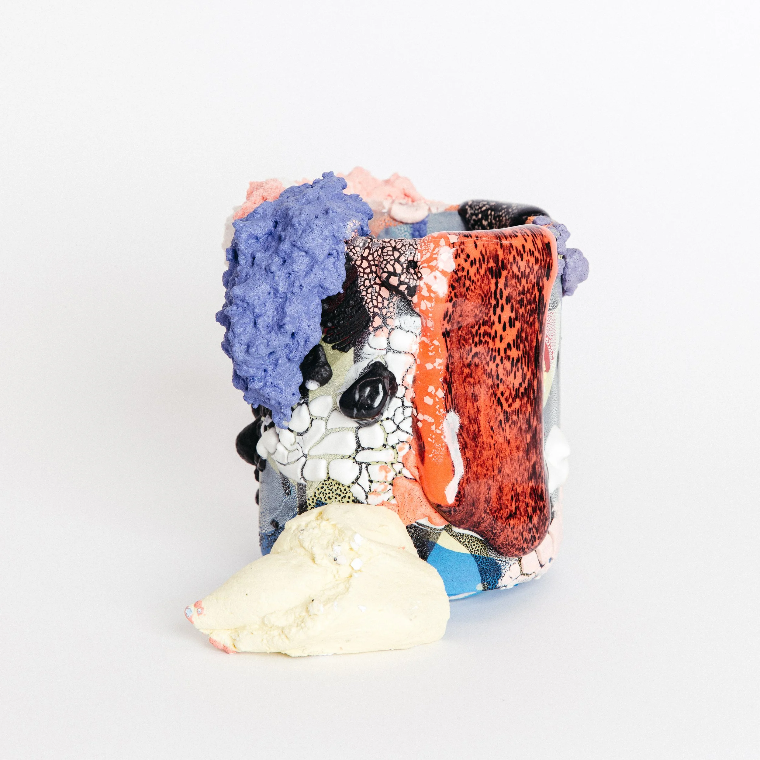 BRIAN ROCHEFORT Paint Can 6 , 2023 ceramic, glaze 6 x 6 x 5.5 inches INQUIRE+
