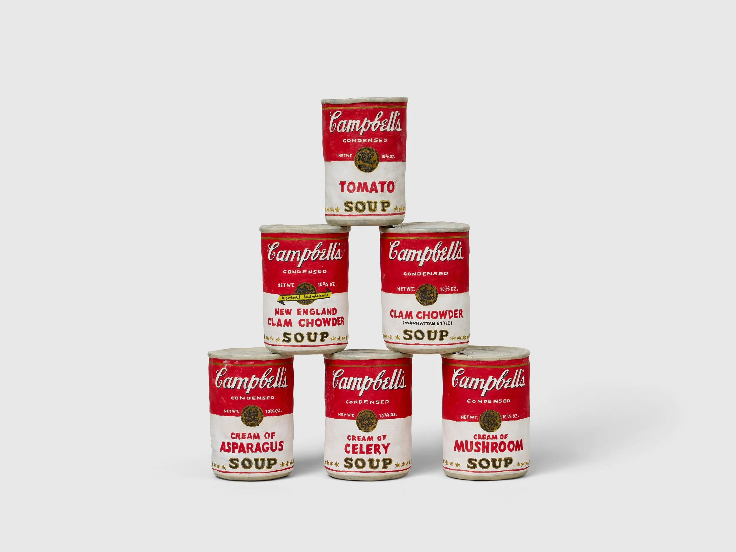 STEPHANIE H. SHIH Campbell's Condensed Soups , 2025 ceramic 12 x 10.5 x 3 inches INQUIRE+